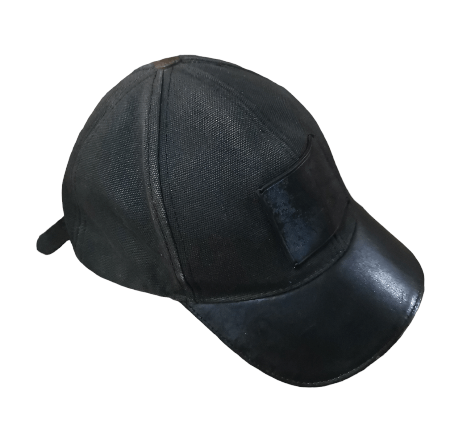 Designer Armani Exchange Black Hats With Leather Patches Size ONE SIZE - 2 Thumbnail
