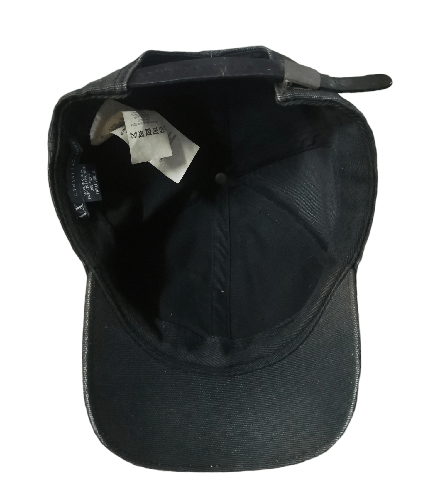 Designer Armani Exchange Black Hats With Leather Patches Size ONE SIZE - 5 Thumbnail