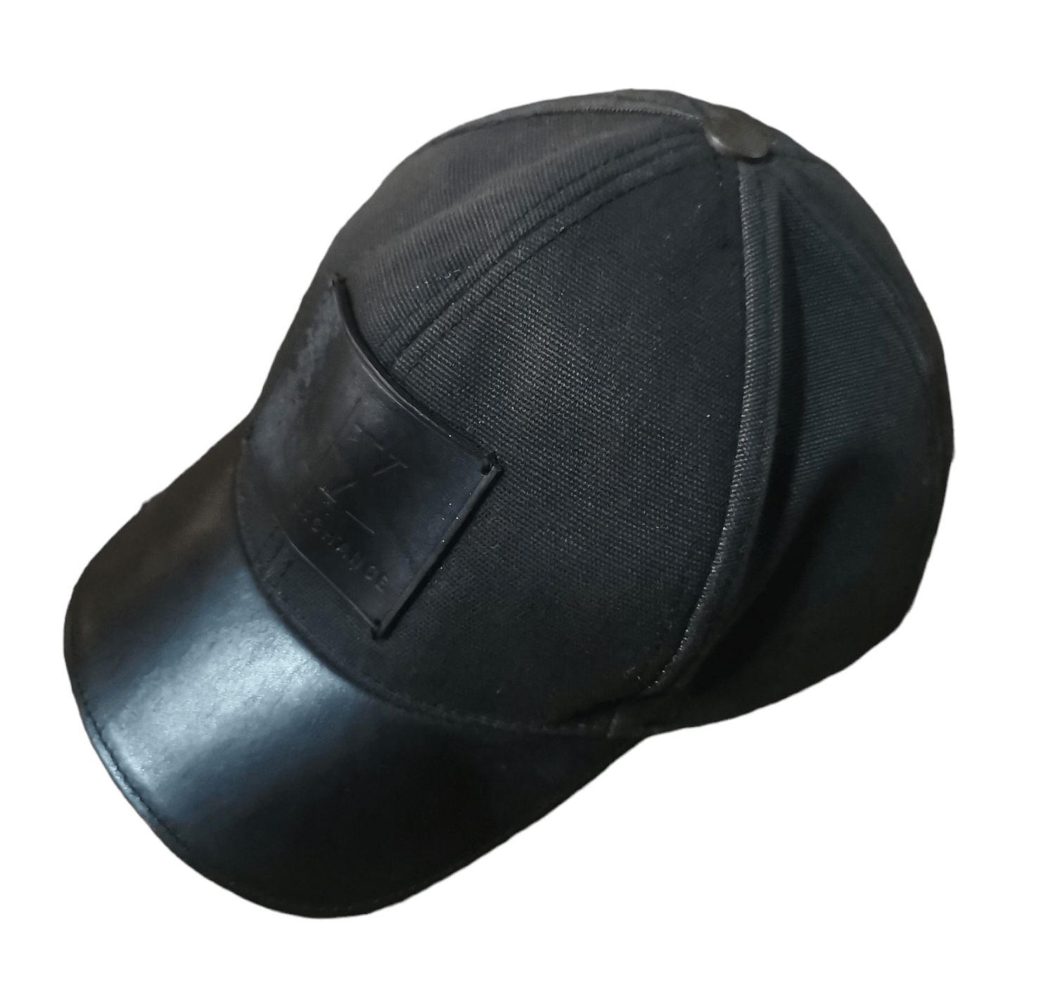 Designer Armani Exchange Black Hats With Leather Patches Size ONE SIZE - 3 Thumbnail