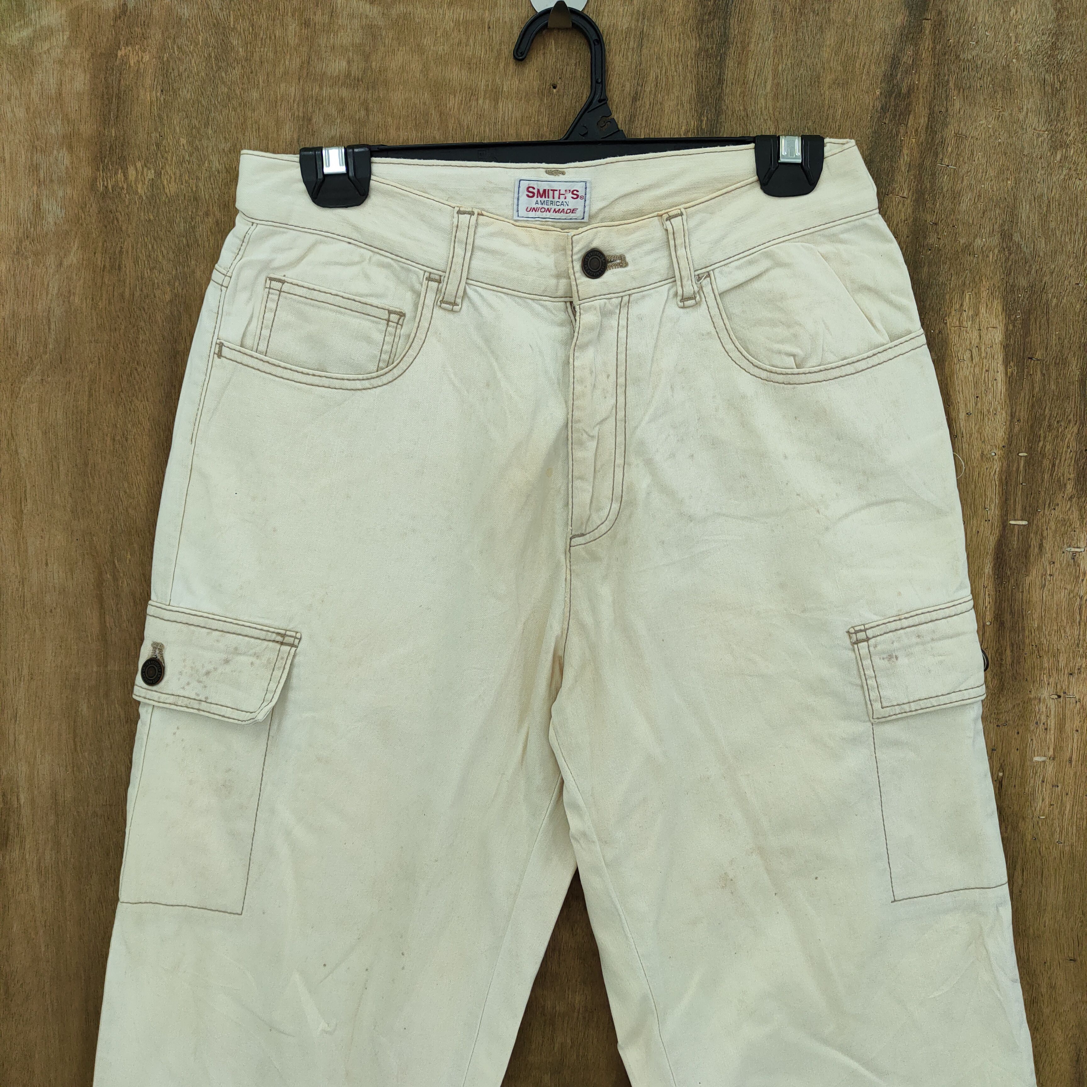 StraightFaded SMITH'S AMERICAN FADED WHITE/STAIN CARGO PANTS Size US 30 / EU 46 - 2 Thumbnail
