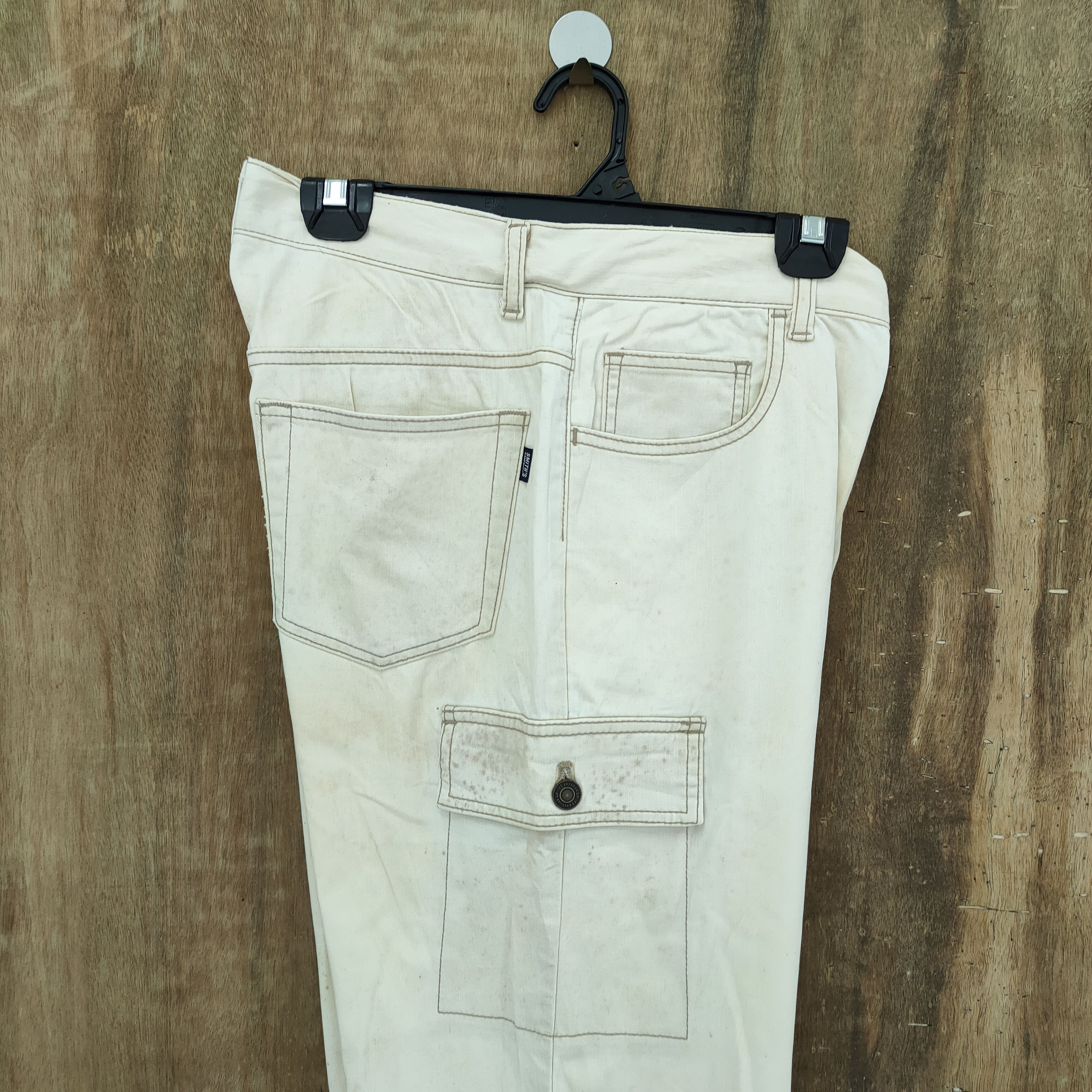 StraightFaded SMITH'S AMERICAN FADED WHITE/STAIN CARGO PANTS Size US 30 / EU 46 - 13 Thumbnail