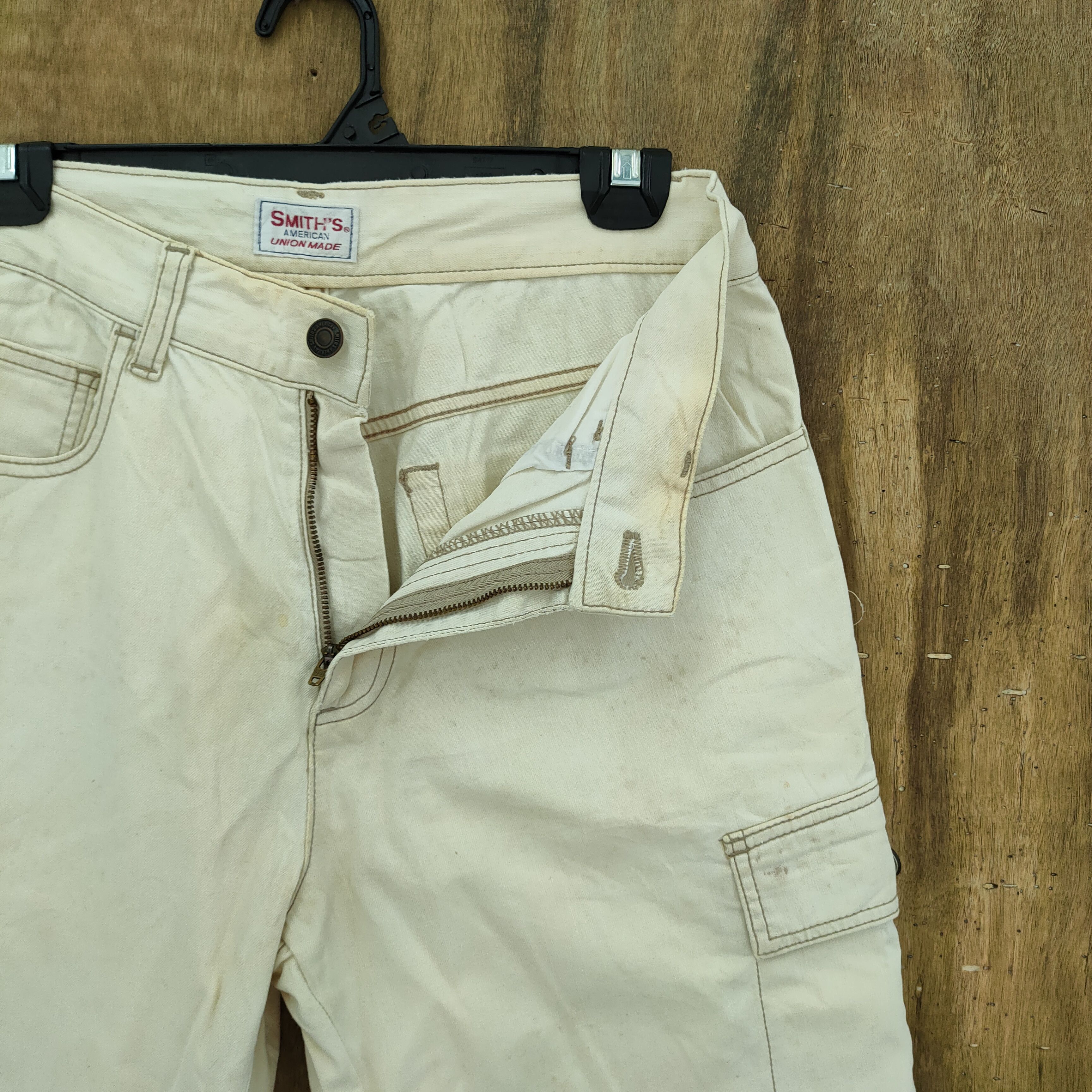 StraightFaded SMITH'S AMERICAN FADED WHITE/STAIN CARGO PANTS Size US 30 / EU 46 - 7 Thumbnail