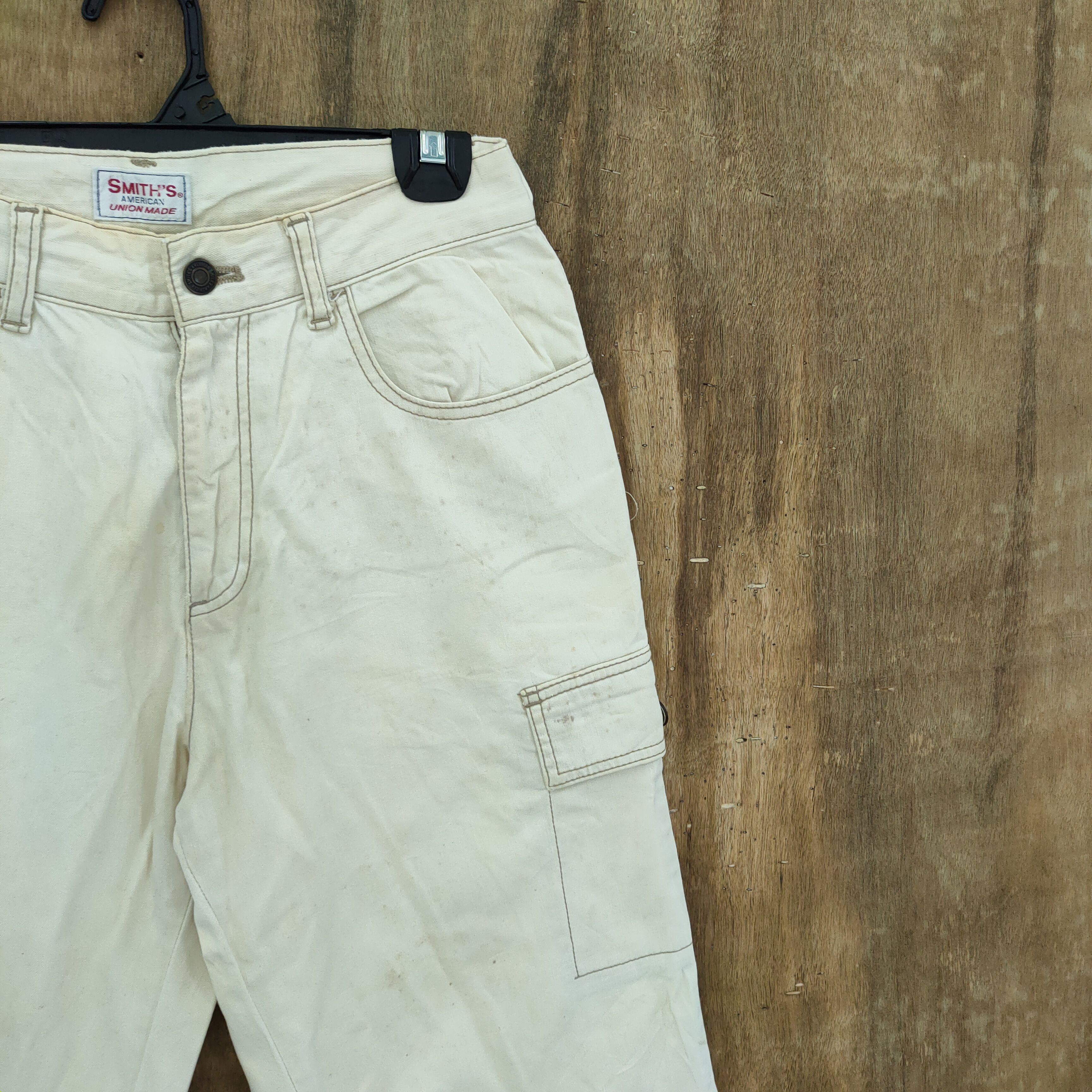 StraightFaded SMITH'S AMERICAN FADED WHITE/STAIN CARGO PANTS Size US 30 / EU 46 - 4 Thumbnail