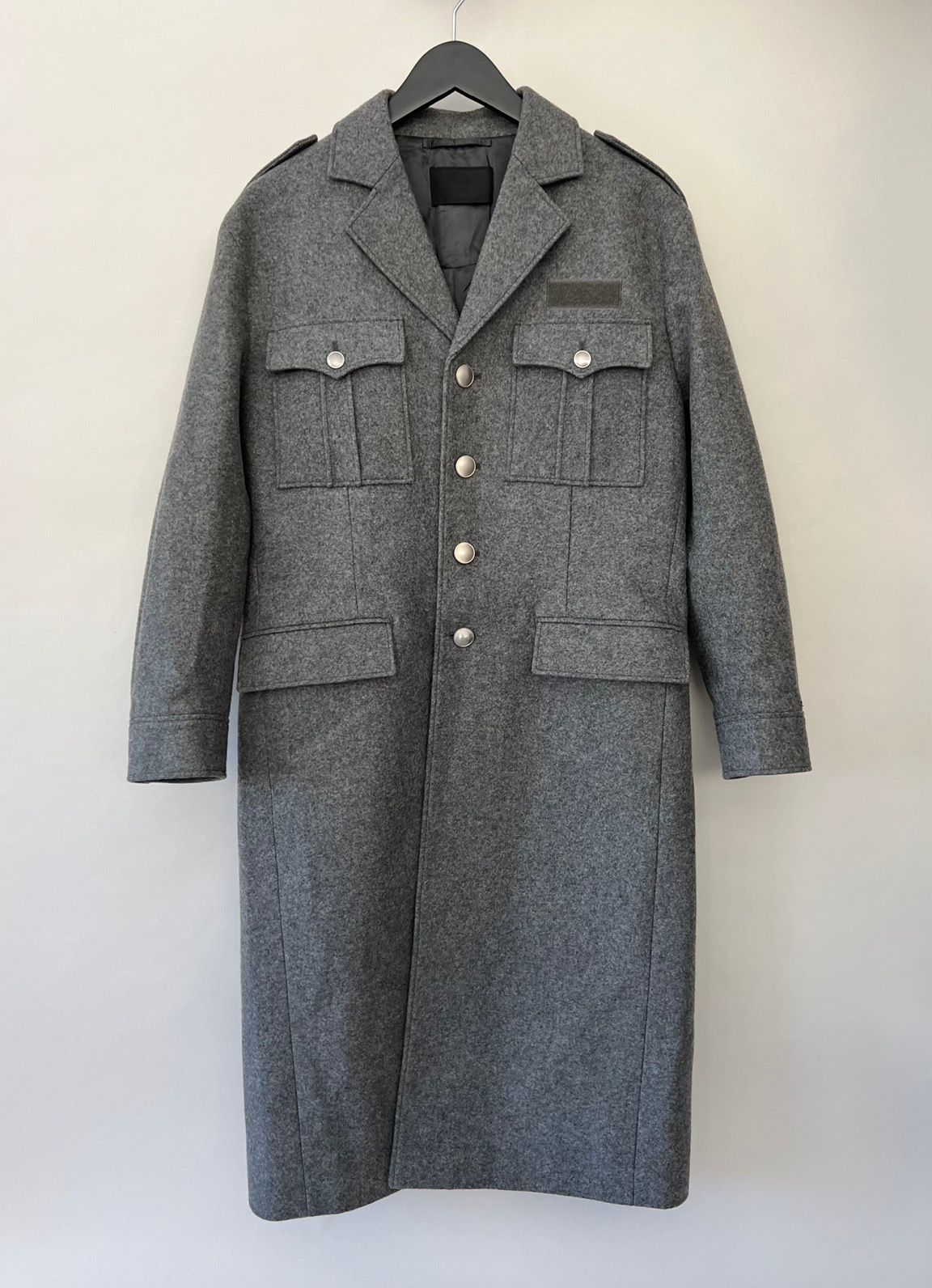 Pre-owned Prada Fw18 Frankenstein Military Coat In Grey