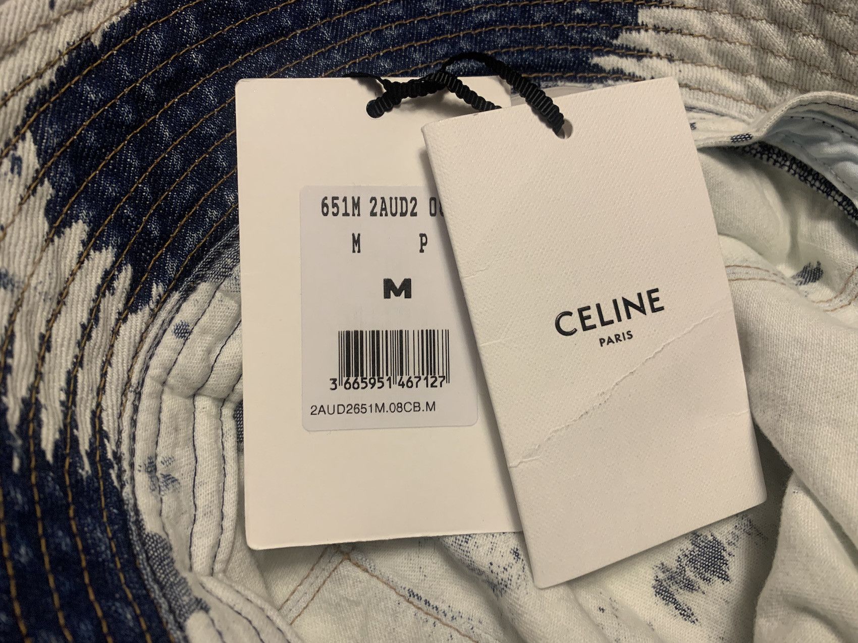 Celine × Hedi Slimane FW'21 Bucket Hat Bleached Denim Size ONE SIZE - 7 Thumbnail