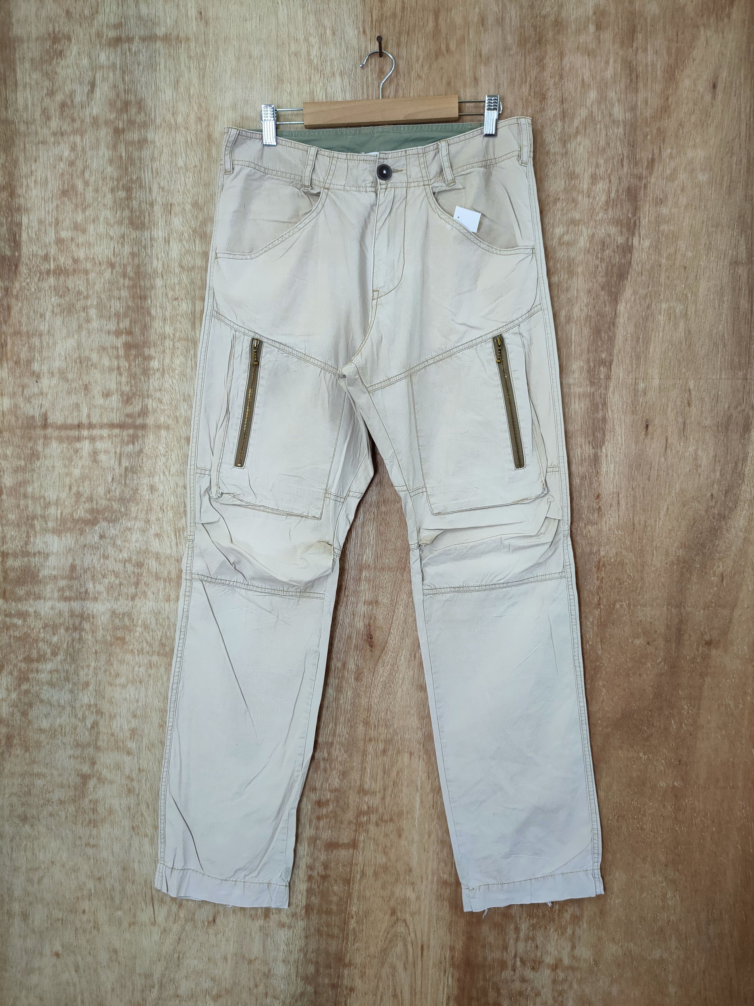 Takeo Kikuchi DL Takeo Kikochi cream Cargo Multipocket pants #46-349 Size US 30 / EU 46 - 1 Thumbnail