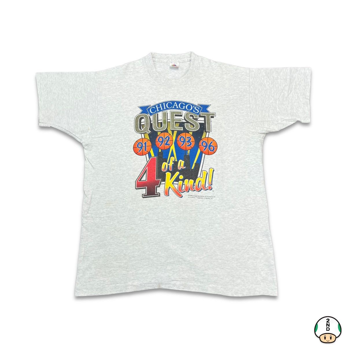 1996 Chicago Bulls T Shirt XL 4 Of A Kind Championship Tee