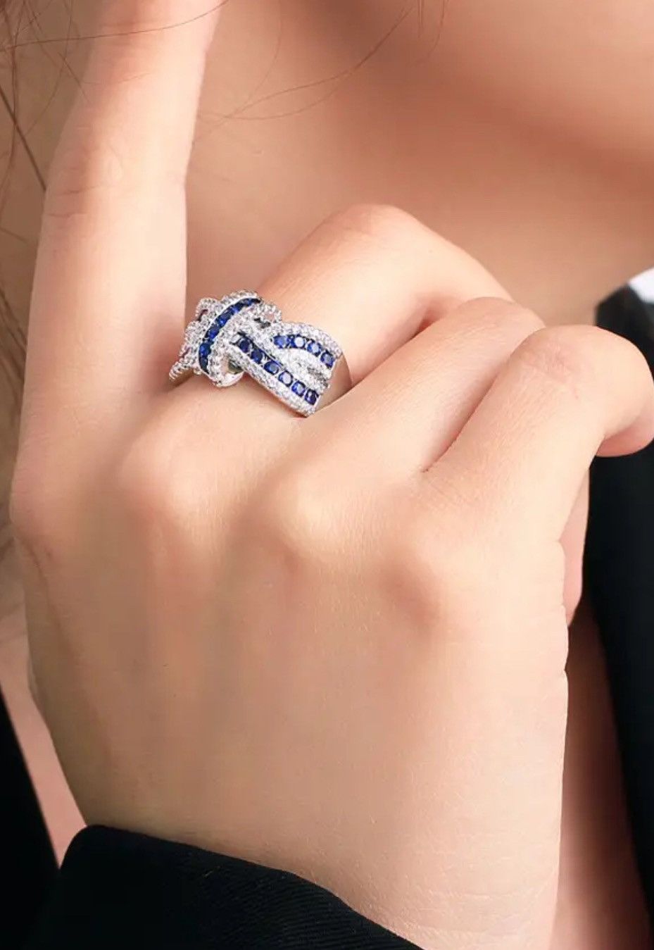 Japanese Brand × Jewelry × Vintage Bowknot Zircon Shiny Ring Size ONE SIZE - 2 Thumbnail