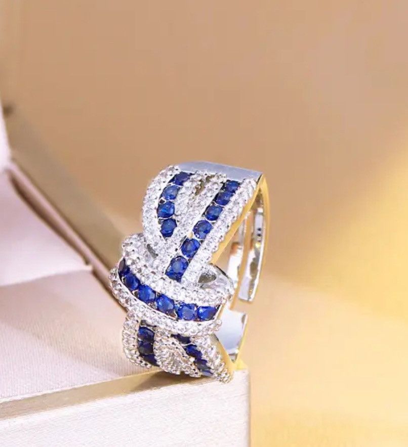 Japanese Brand × Jewelry × Vintage Bowknot Zircon Shiny Ring Size ONE SIZE - 3 Thumbnail