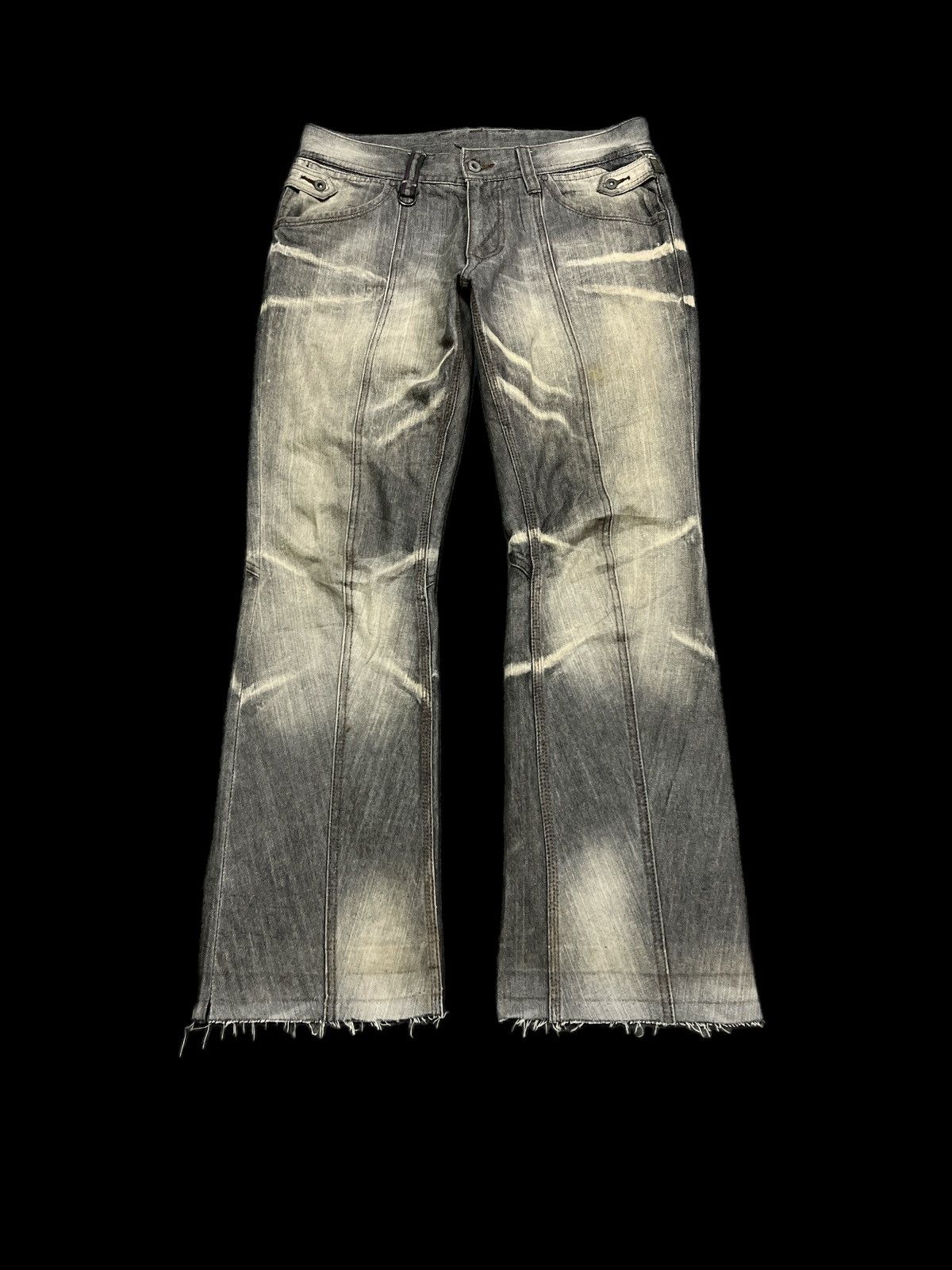 Japanese Brand FLARED💥LIMITED DESIGN NICOLE CLUB DISTRESSED DENIM PANTS Size US 32 / EU 48 - 1 Thumbnail