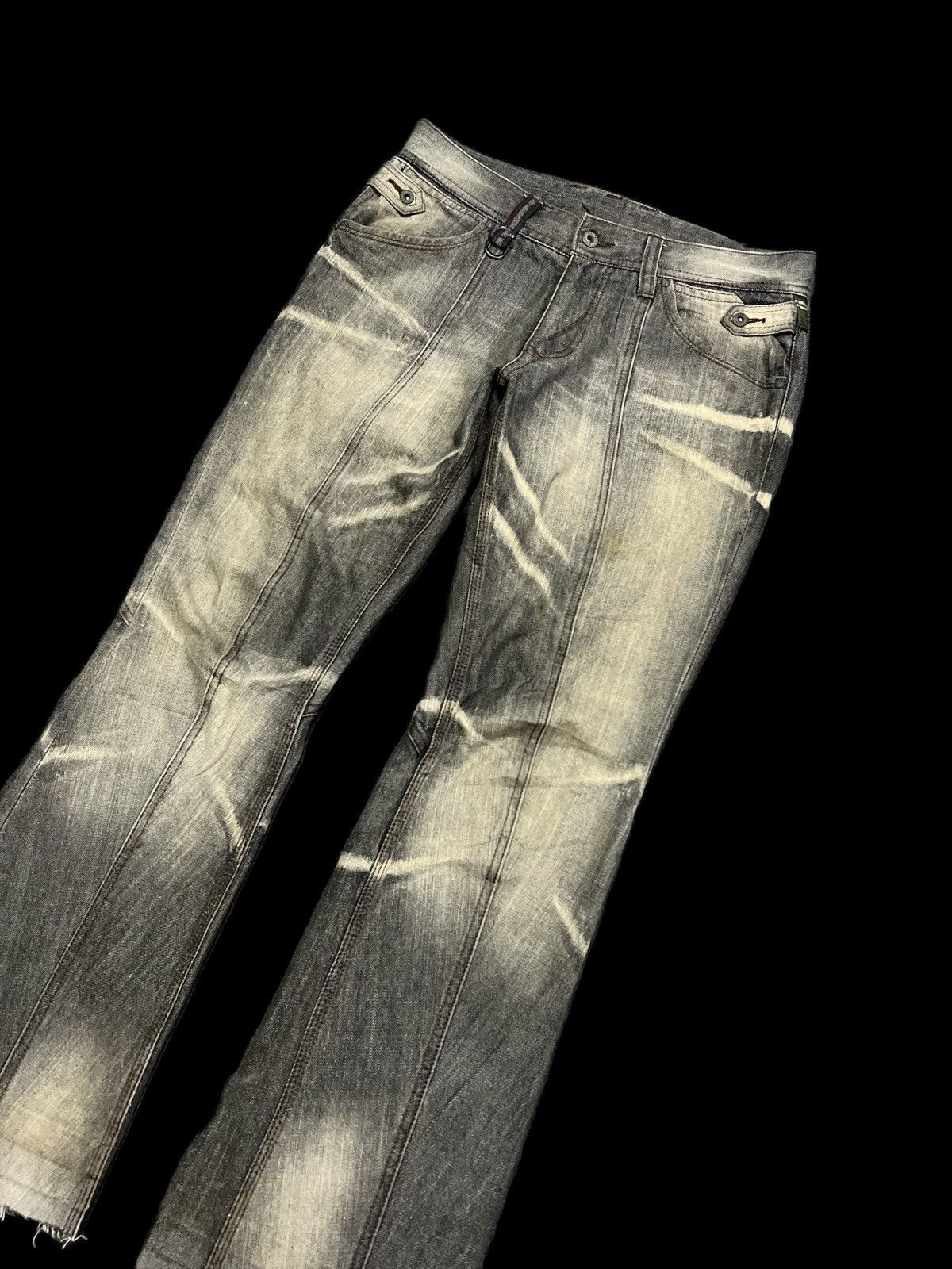 Japanese Brand FLARED💥LIMITED DESIGN NICOLE CLUB DISTRESSED DENIM PANTS Size US 32 / EU 48 - 4 Thumbnail