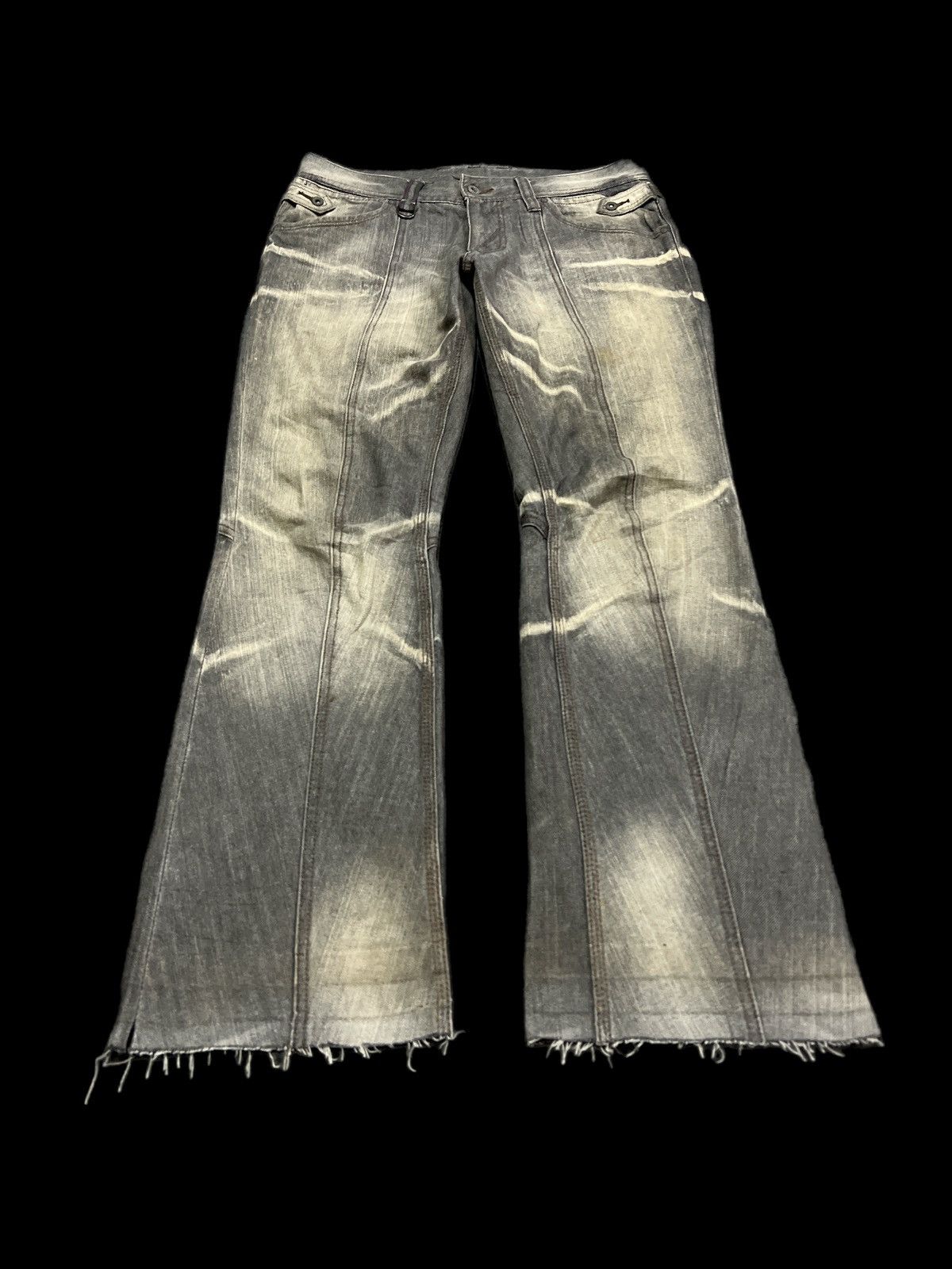 Japanese Brand FLARED💥LIMITED DESIGN NICOLE CLUB DISTRESSED DENIM PANTS Size US 32 / EU 48 - 2 Thumbnail