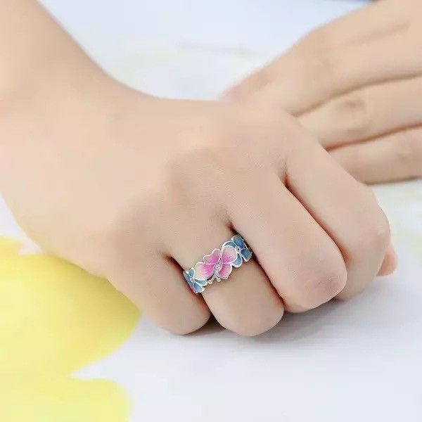 Jewelry Creative Handmade Enamel Craft Ring Size ONE SIZE - 1 Thumbnail