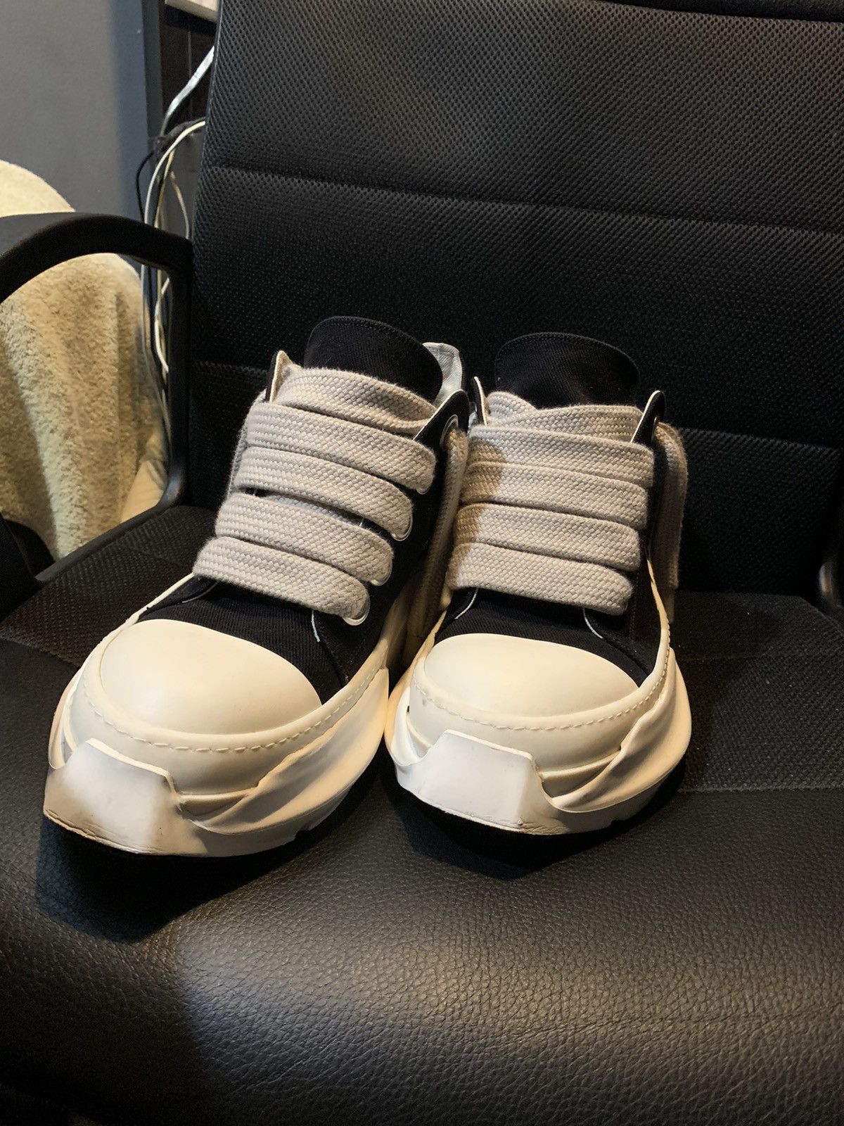 Rick Owens × Rick Owens Drkshdw Rick Owens abstract jumbo lace low top Ramones Grailed