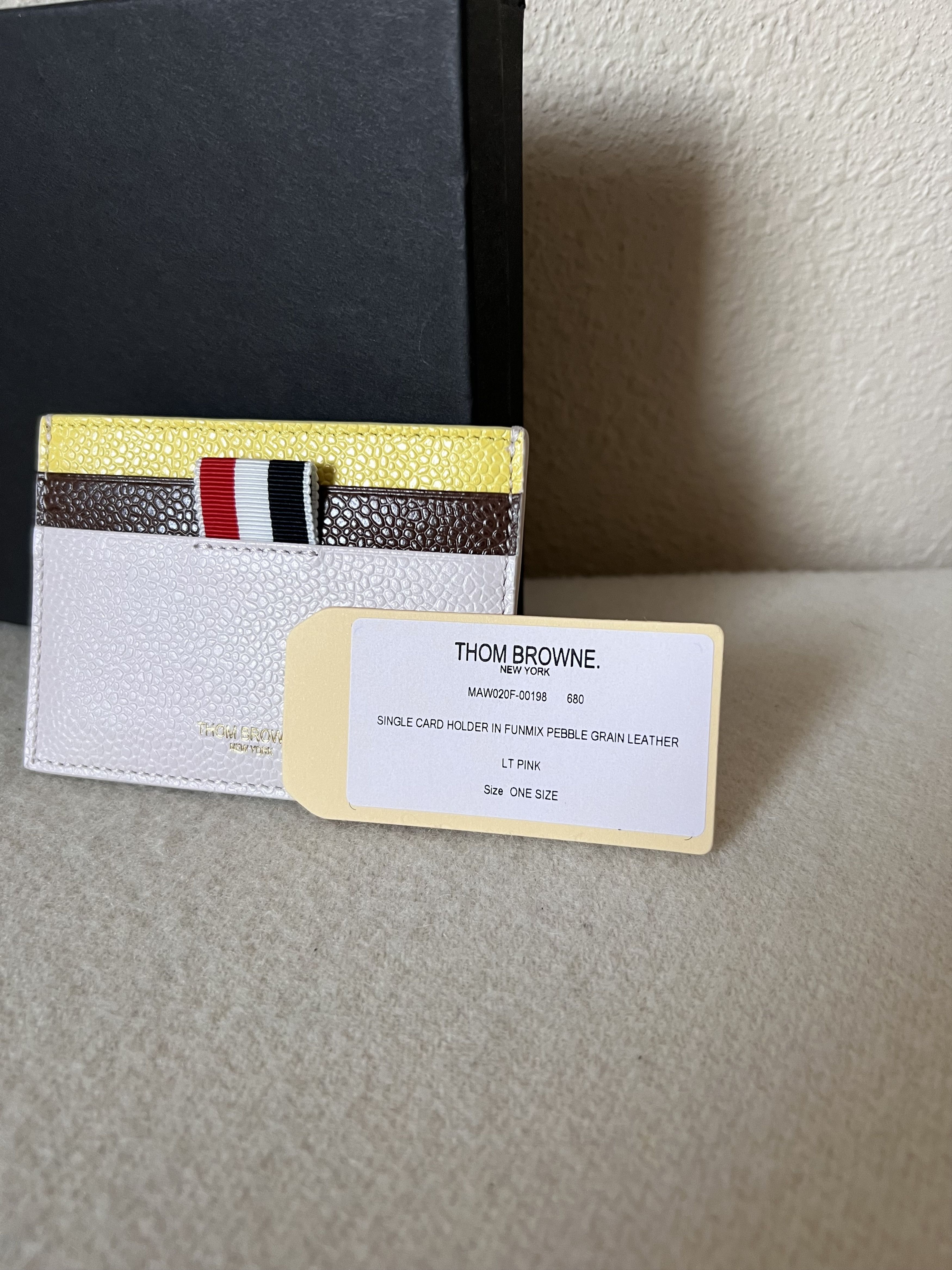 Thom Browne Thom Browne Single Card Holder Funmix Pebble Grain Leather Size ONE SIZE - 3 Thumbnail