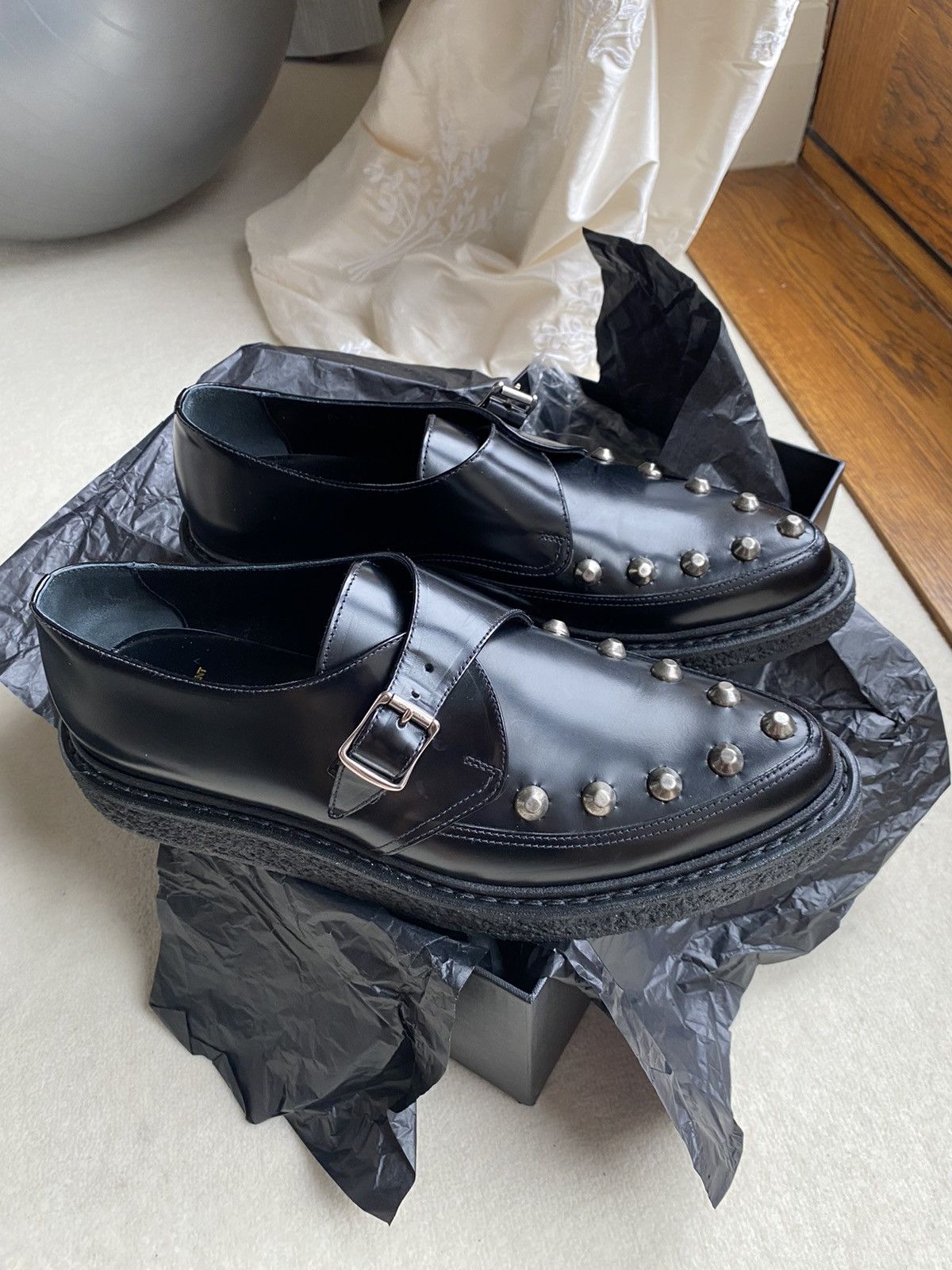 Saint Laurent Paris *Holy Grail* FW14 Saint Laurent studded creepers BNIB Hedi Size US 12 / EU 45 - 10 Thumbnail