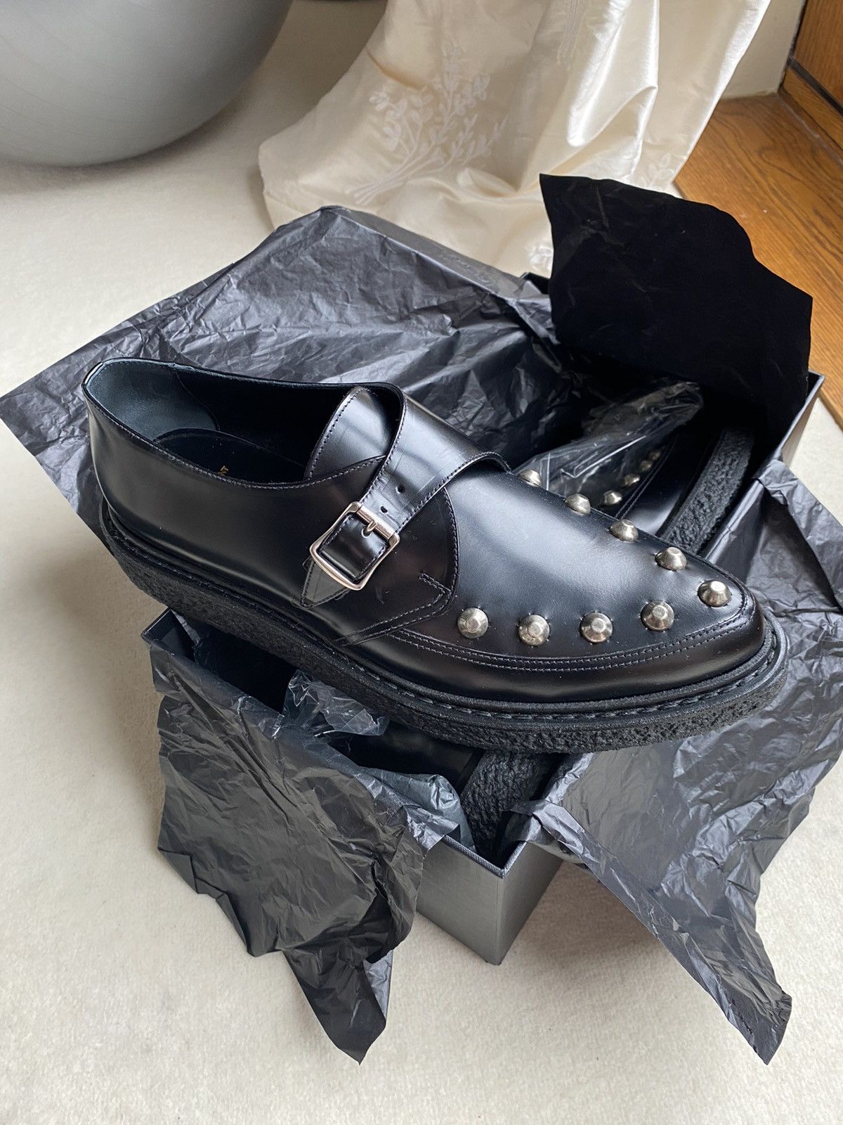 Saint Laurent Paris *Holy Grail* FW14 Saint Laurent studded creepers BNIB Hedi Size US 12 / EU 45 - 7 Thumbnail