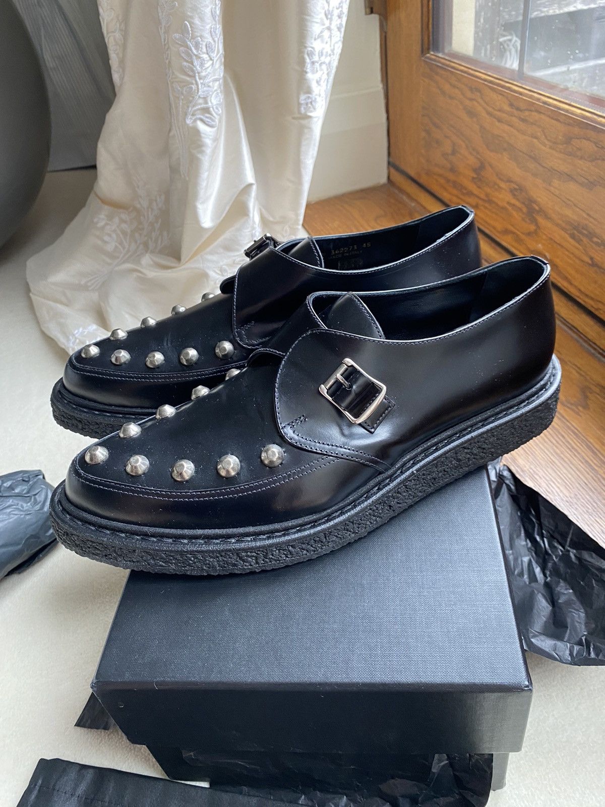 Saint Laurent Paris *Holy Grail* FW14 Saint Laurent studded creepers BNIB Hedi Size US 12 / EU 45 - 19 Thumbnail