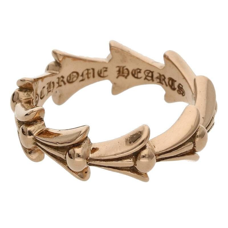 Pre-owned Chrome Hearts Gold Crosstail Ring