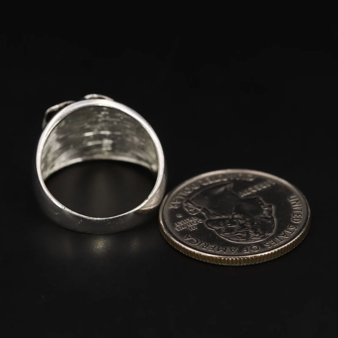 Sterling Silver × Vintage Vintage Sterling Silver Modernist Rose Flower Ring Size ONE SIZE - 4 Thumbnail