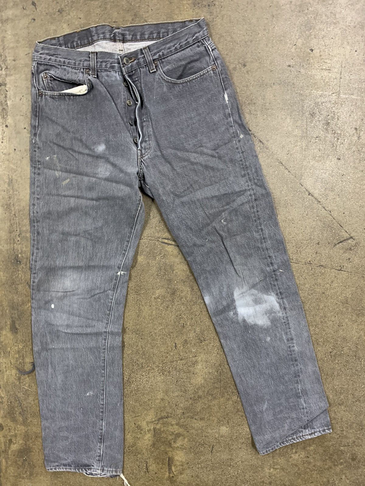 Levi's × Vintage Vintage Levi’s Blank Red Tab Button Fly Gray Denim ...