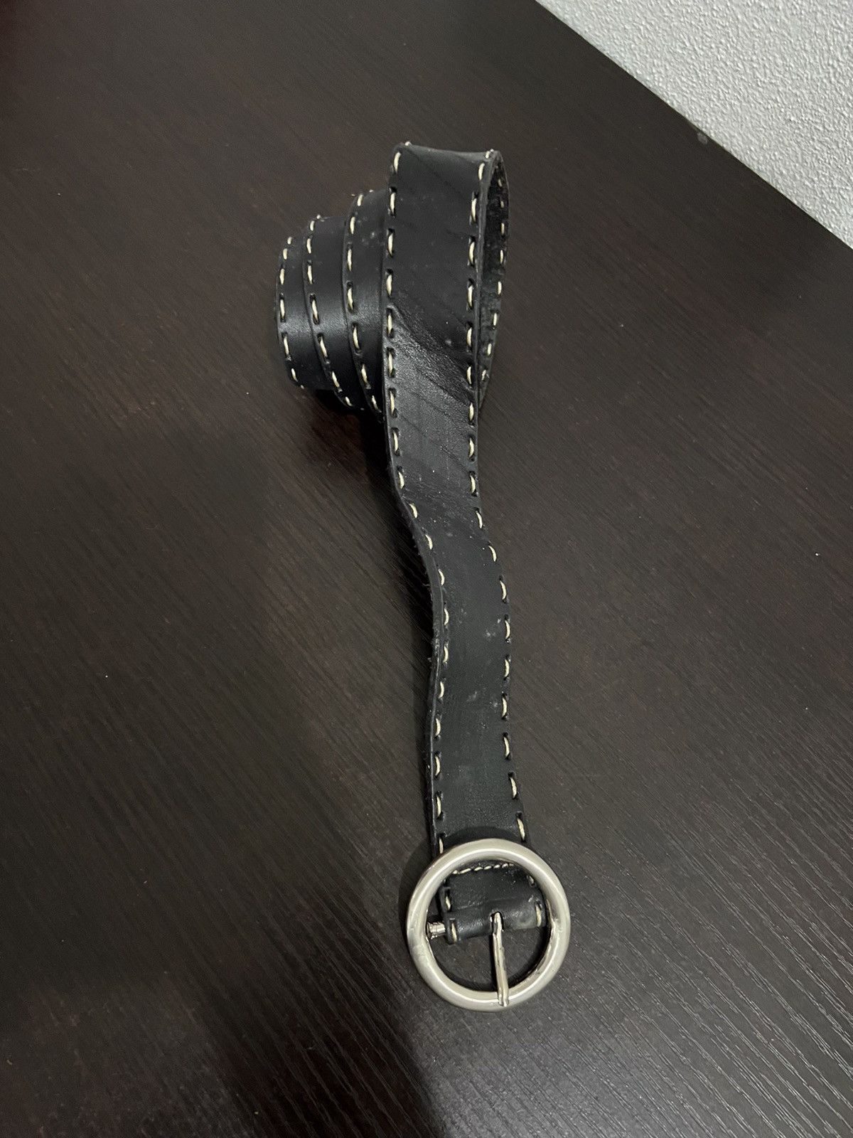 Leather Leather Embroidery Belt Size ONE SIZE - 2 Thumbnail