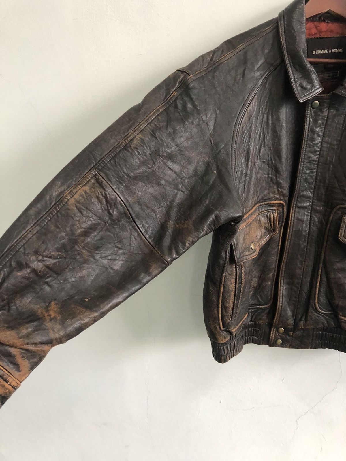 Vintage D'Homme A Homme Leather Jacket Size US L / EU 52-54 / 3 - 5 Thumbnail