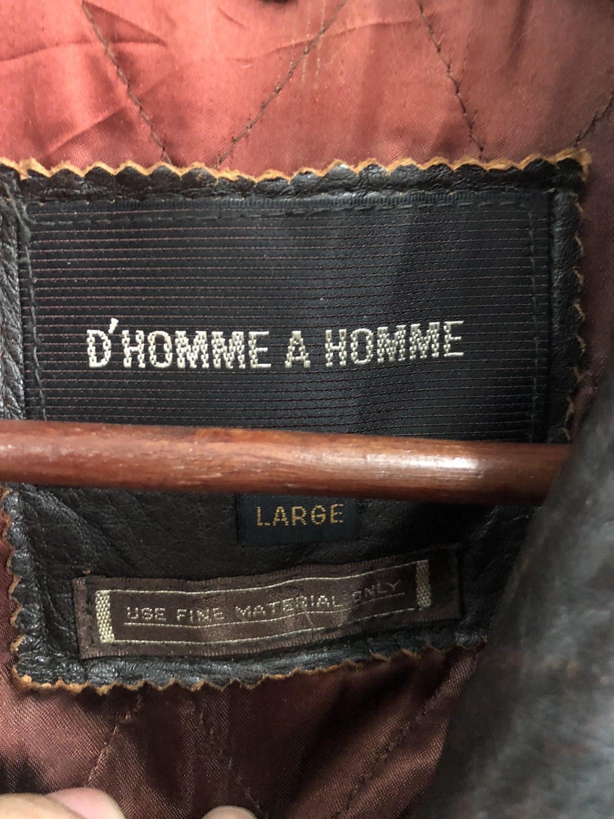 Vintage D'Homme A Homme Leather Jacket Size US L / EU 52-54 / 3 - 8 Thumbnail