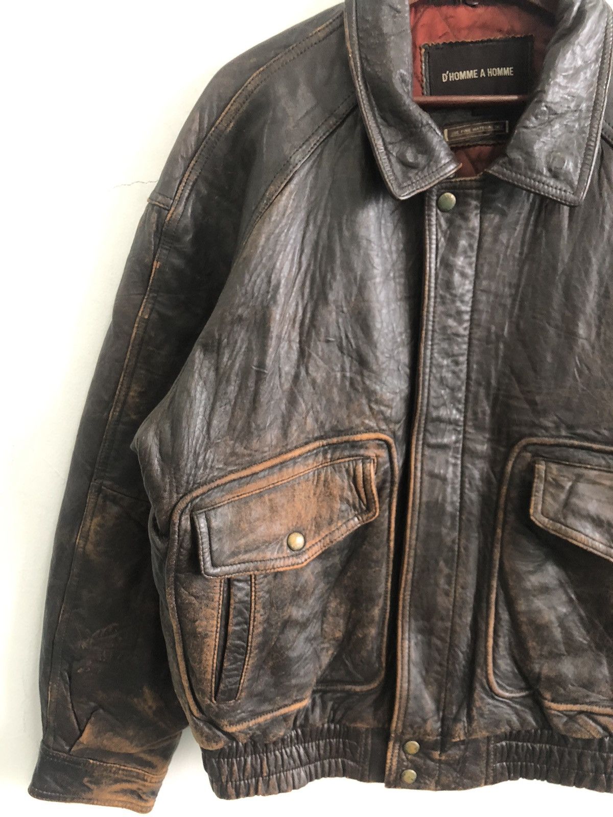 Vintage D'Homme A Homme Leather Jacket Size US L / EU 52-54 / 3 - 4 Thumbnail