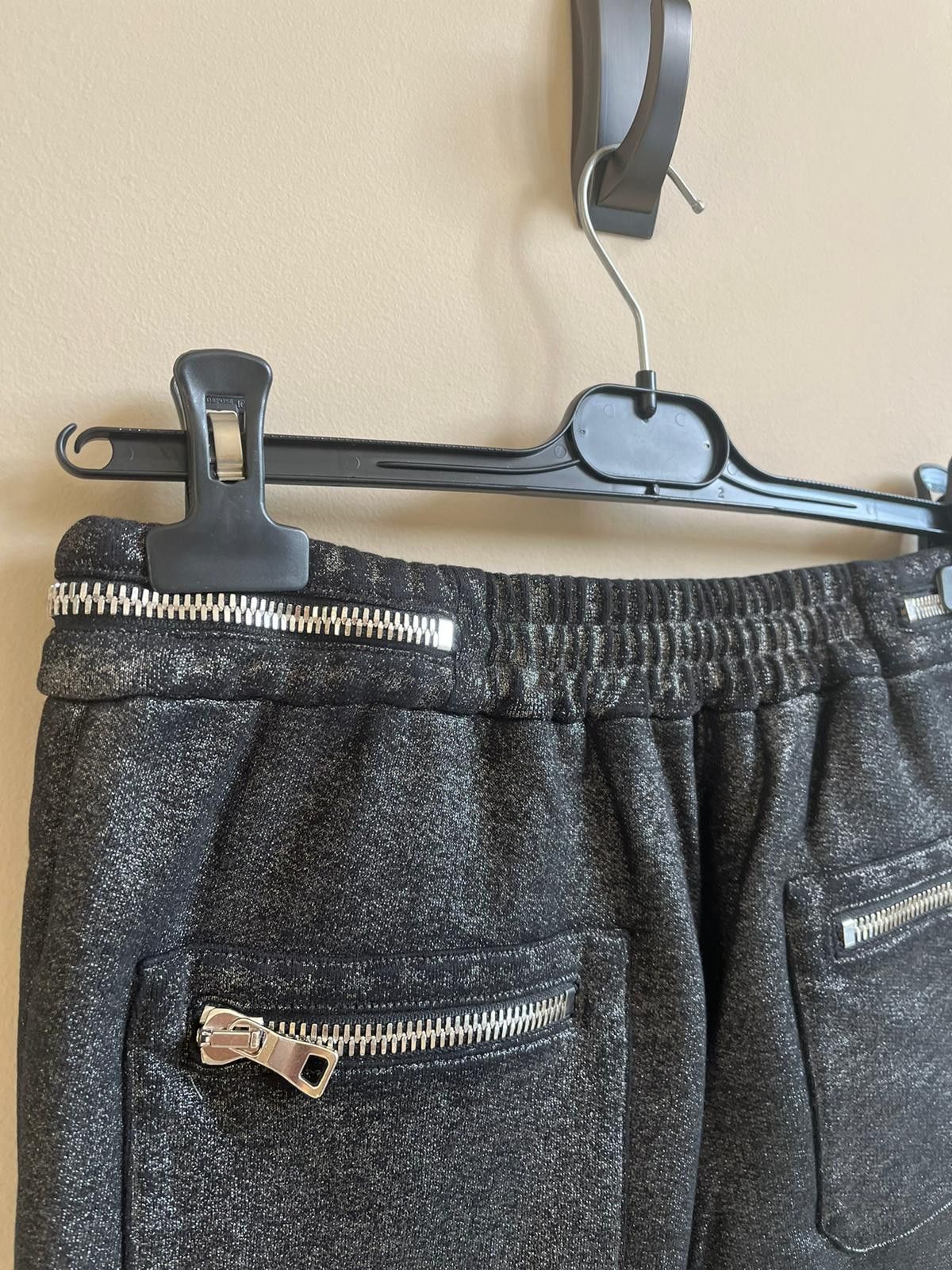 Balmain Metallic Dark Grey Biker Sweats in Dark Grey Size US 32 / EU 48 - 15 Thumbnail