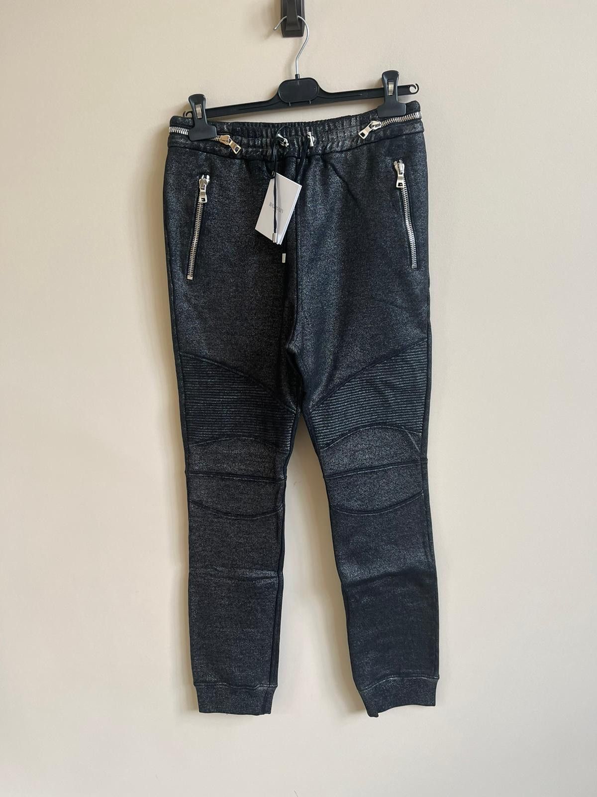 Balmain Metallic Dark Grey Biker Sweats in Dark Grey Size US 32 / EU 48 - 5 Thumbnail