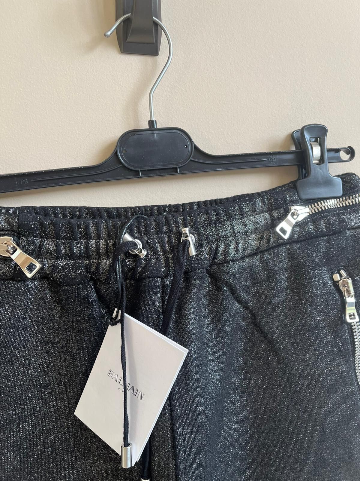 Balmain Metallic Dark Grey Biker Sweats in Dark Grey Size US 32 / EU 48 - 8 Thumbnail