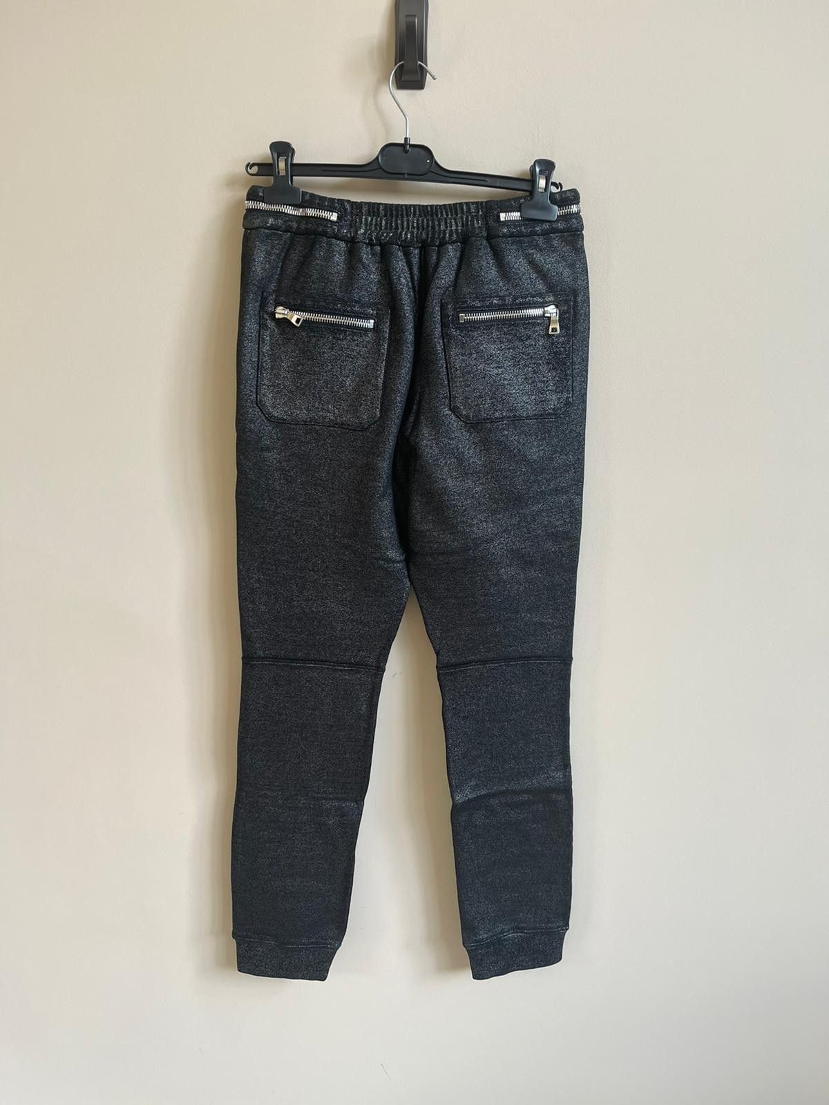 Balmain Metallic Dark Grey Biker Sweats in Dark Grey Size US 32 / EU 48 - 14 Thumbnail