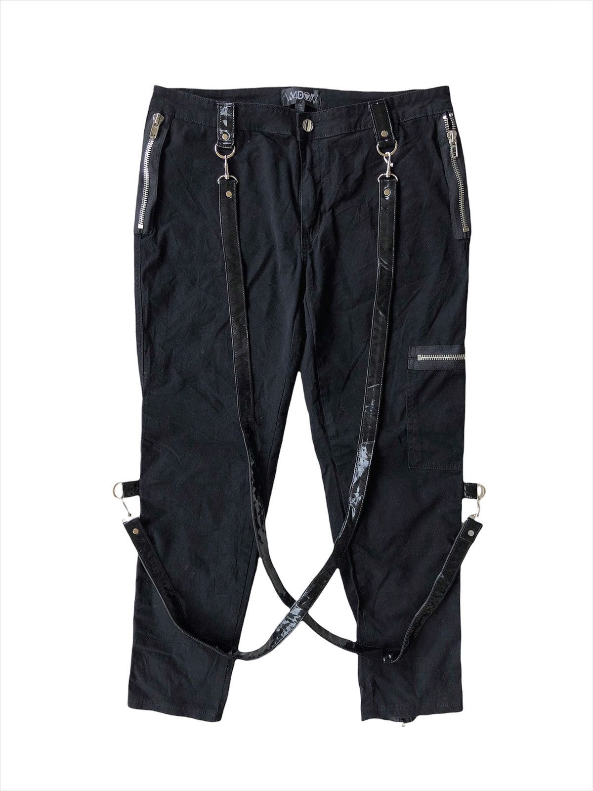 BERNINGS SHO Widow 🇯🇵 Bondage Parachute Zipper Pants with Suspender Size US 34 / EU 50 - 1 Thumbnail