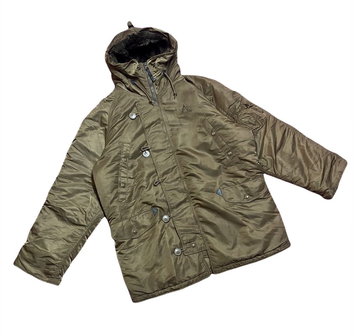 image of Alpha Industries N-3B Parka Jacket in Brown, Men's (Size Large)