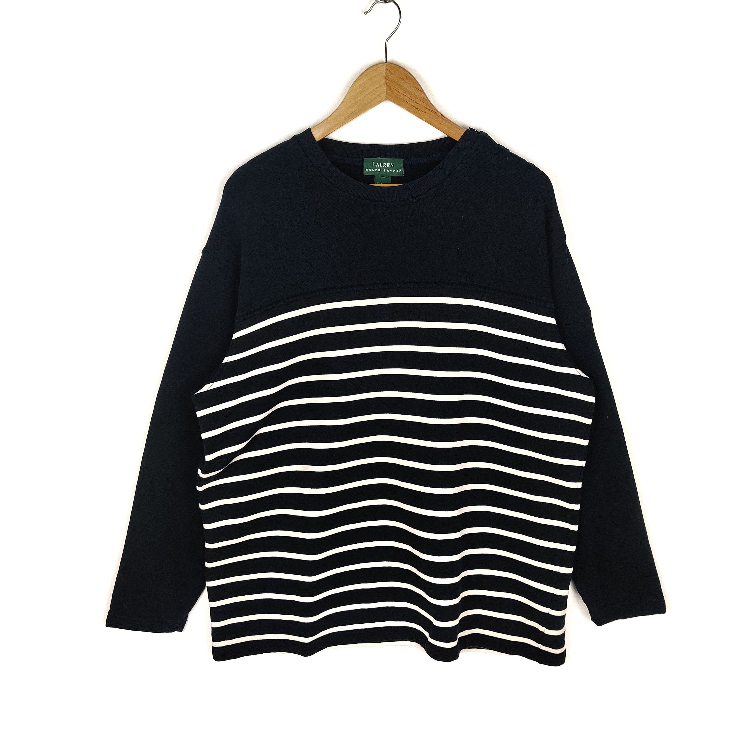 Ralph Lauren Vintage Ralph Lauren Stripes Sweatshirt Size US L / EU 52-54 / 3 - 1 Thumbnail