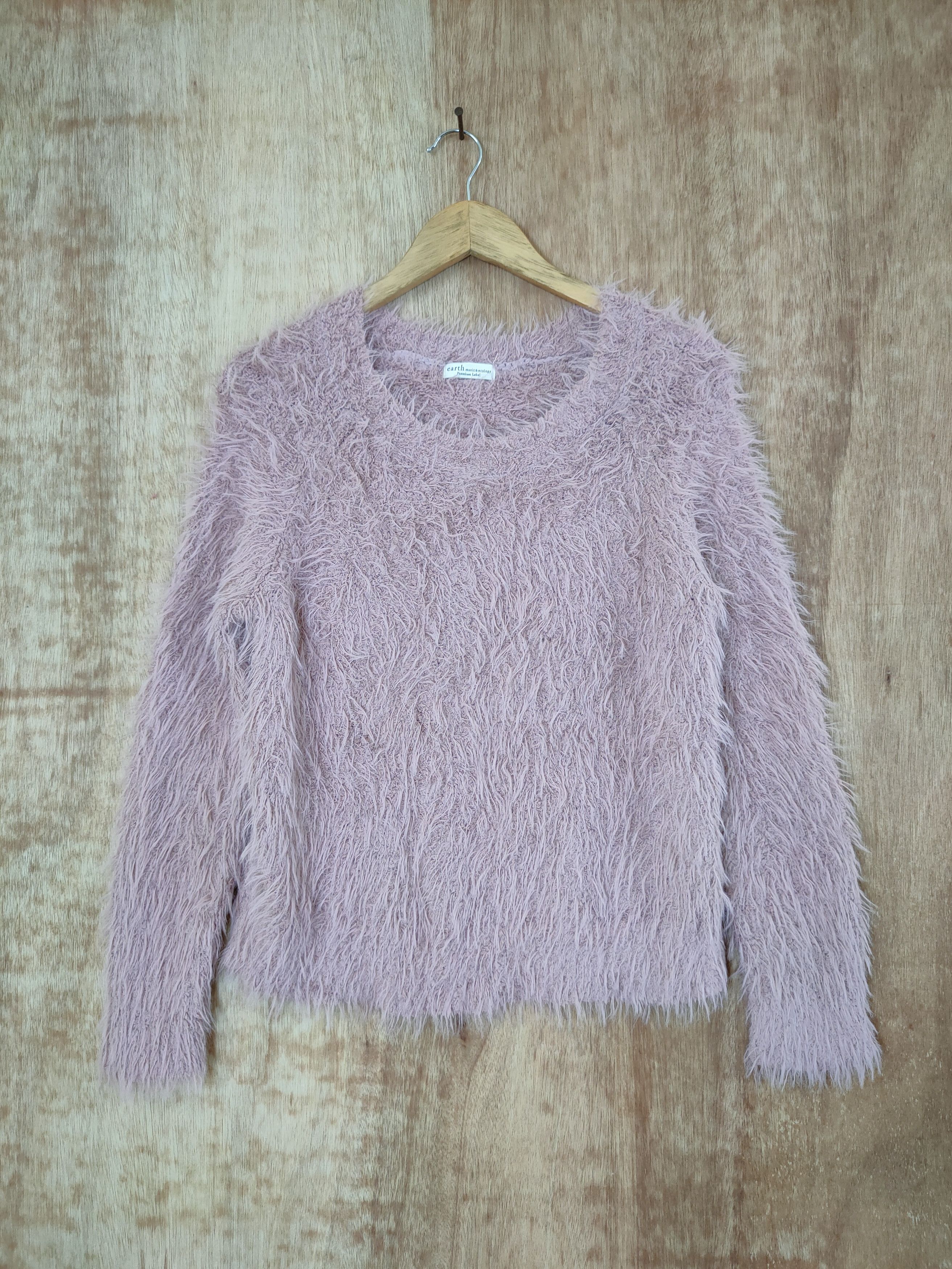 Aran Isles Knitwear D Earth Ecology premium label mohair fur shaggy #46-510 Size US S / EU 44-46 / 1 - 1 Thumbnail