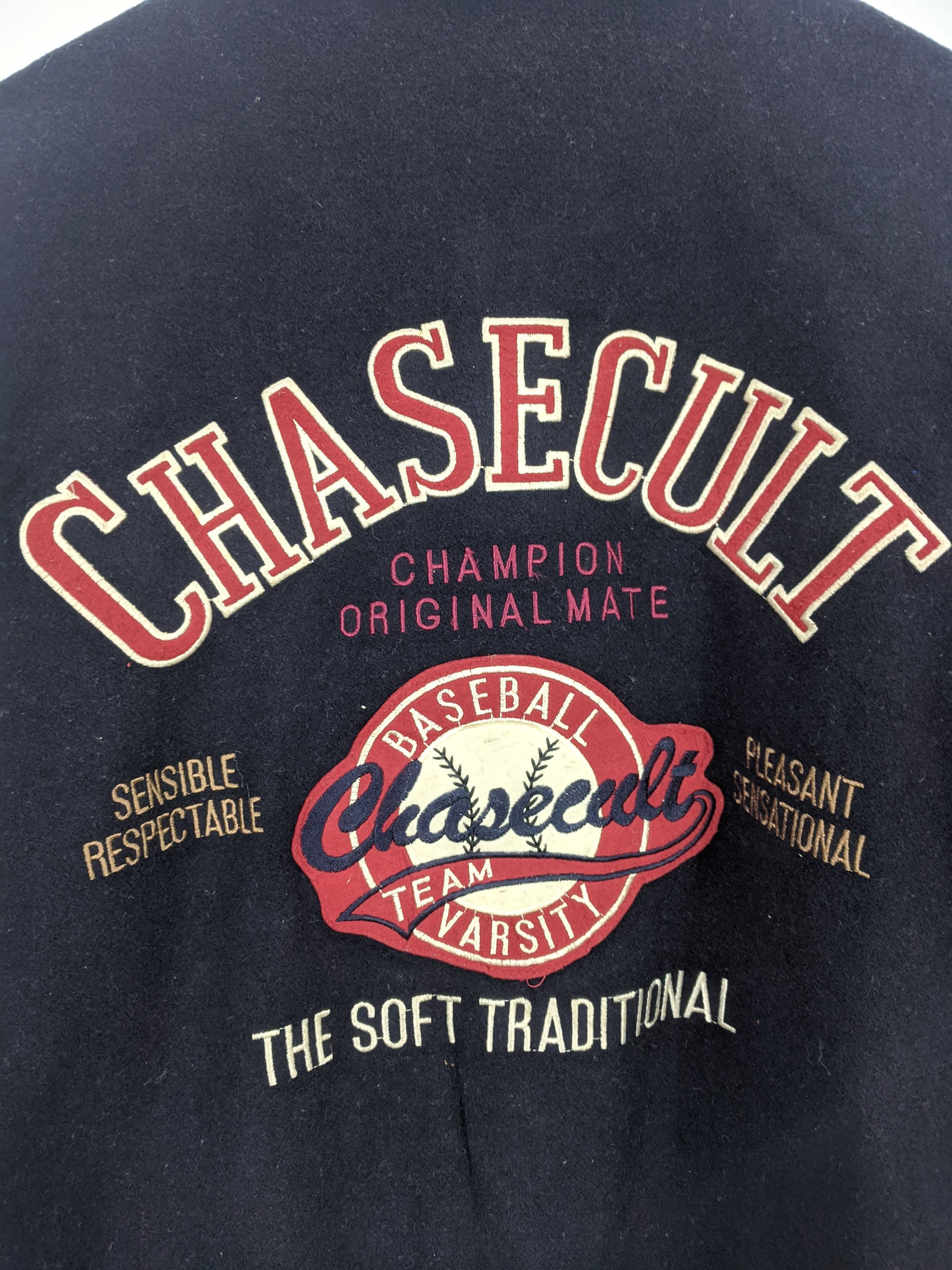MLB Vintage 90s Chasecult Varsity Jacket Leather V0157 Size US XL / EU 56 / 4 - 4 Thumbnail