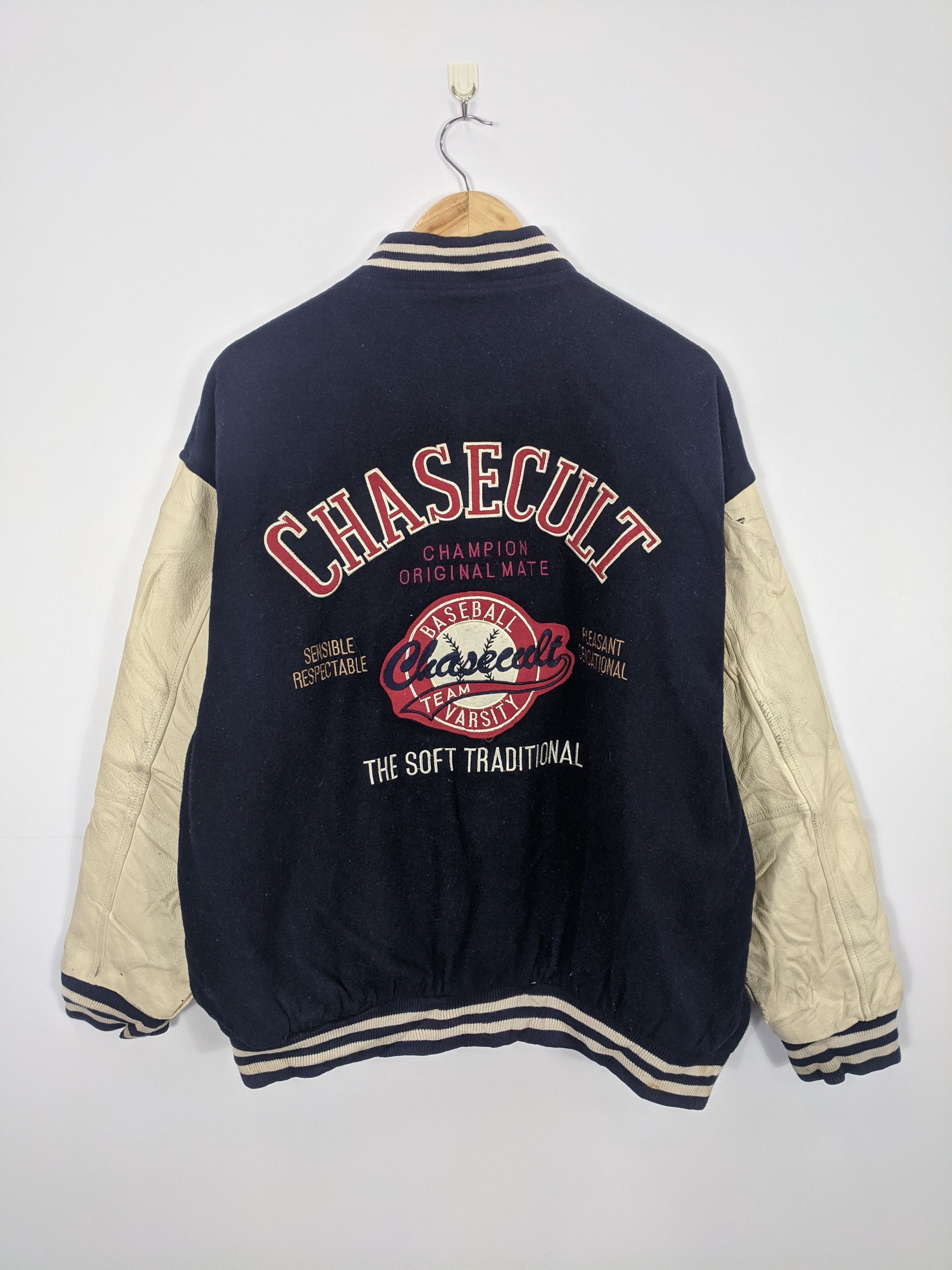 MLB Vintage 90s Chasecult Varsity Jacket Leather V0157 Size US XL / EU 56 / 4 - 1 Thumbnail