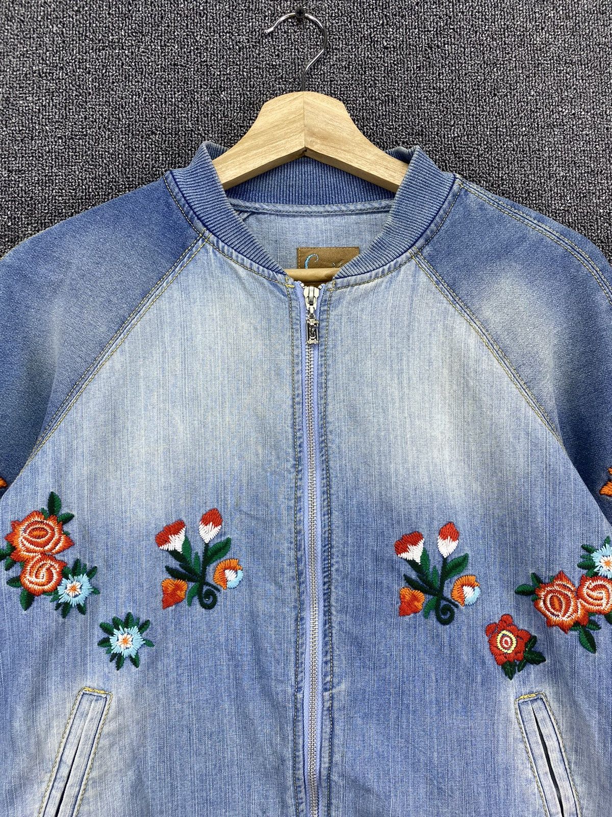 Vintage Vintage Goji Italia Cactus Flowering Embroidery Denim Jacket Size M / US 6-8 / IT 42-44 - 5 Thumbnail