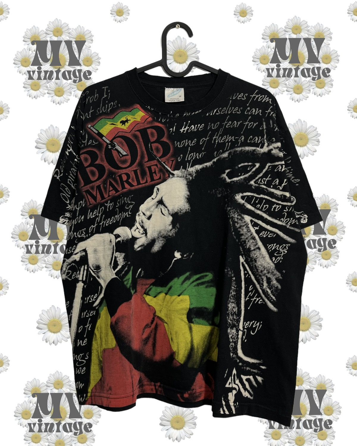 Bob Marley × Rap Tees × Vintage Bob Marley 00s Vintage "Redemption Song" Reggae HipHop Tee Size US M / EU 48-50 / 2 - 1 Thumbnail