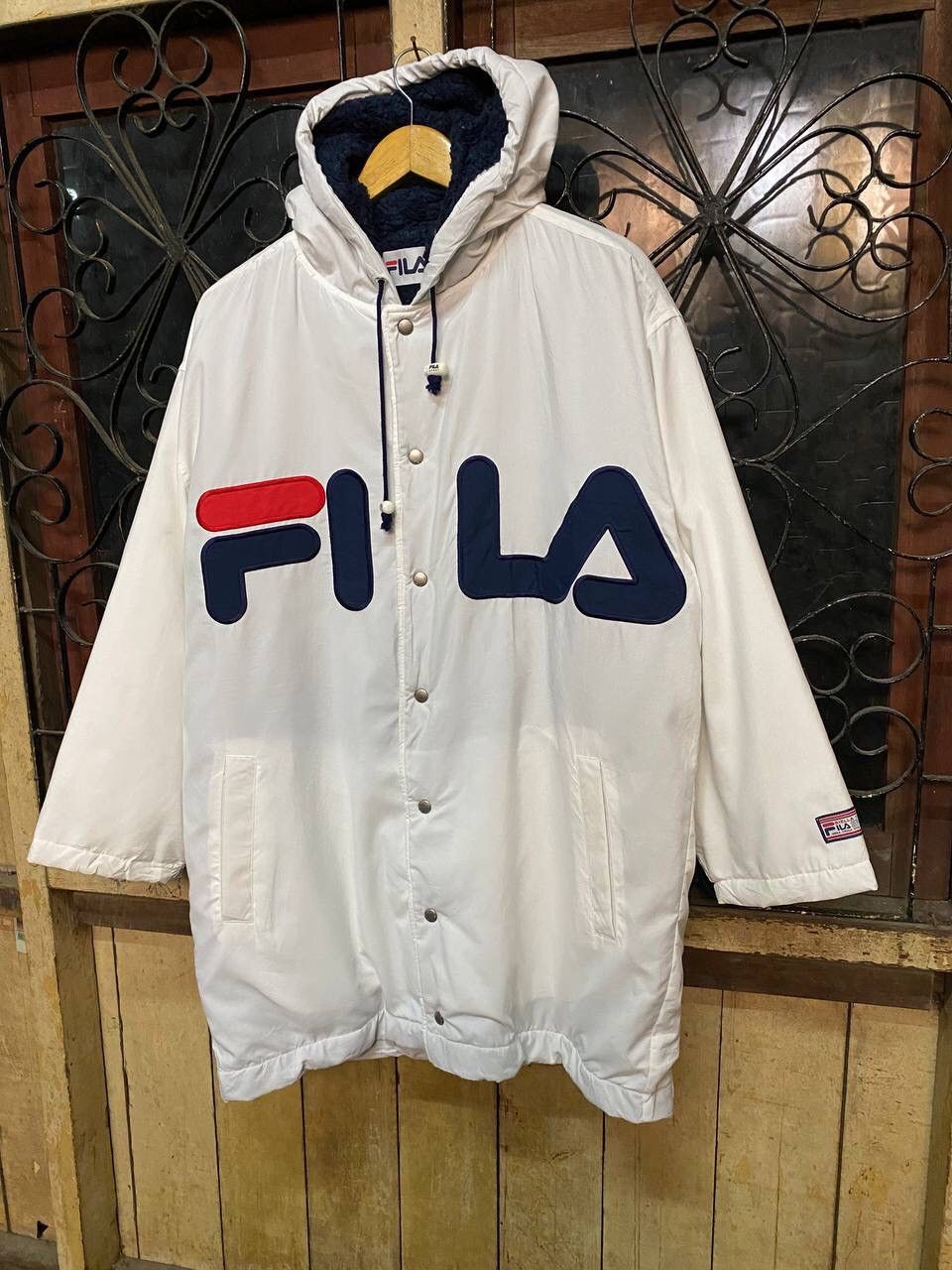 Fila VINTAGE FILA HOODED BIG LOGO FLEECE LINED Size US L / EU 52-54 / 3 - 3 Thumbnail