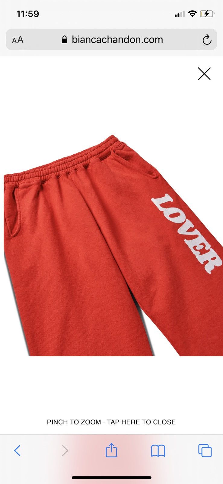 BIANCA CHANDON Bianca Chandon LOVER 10TH ANNIVERSARY SWEATPANTS Red small Size US 29 - 2 Thumbnail