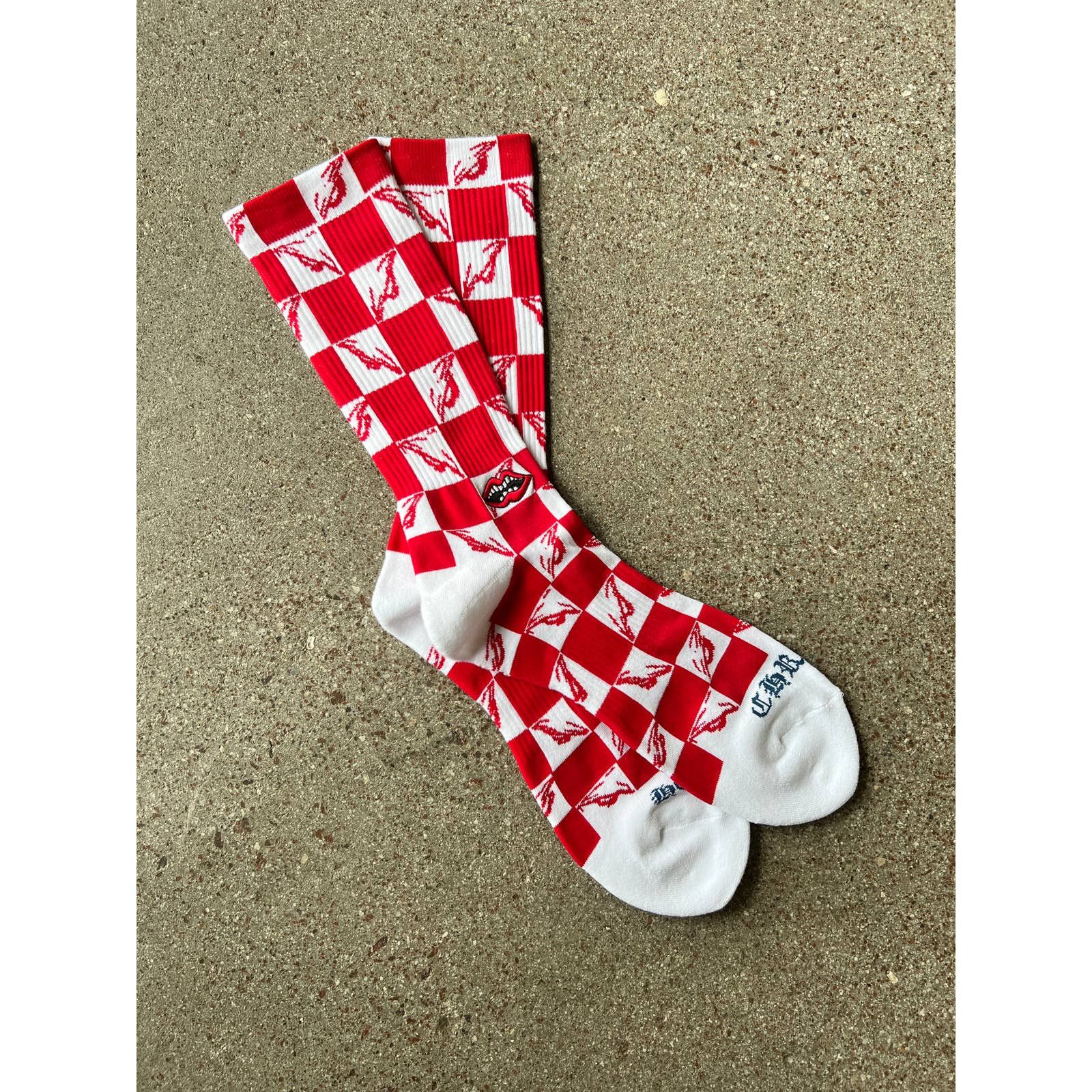 image of Chrome Hearts Matty Boy 99Eyes Socks in Red, Men's