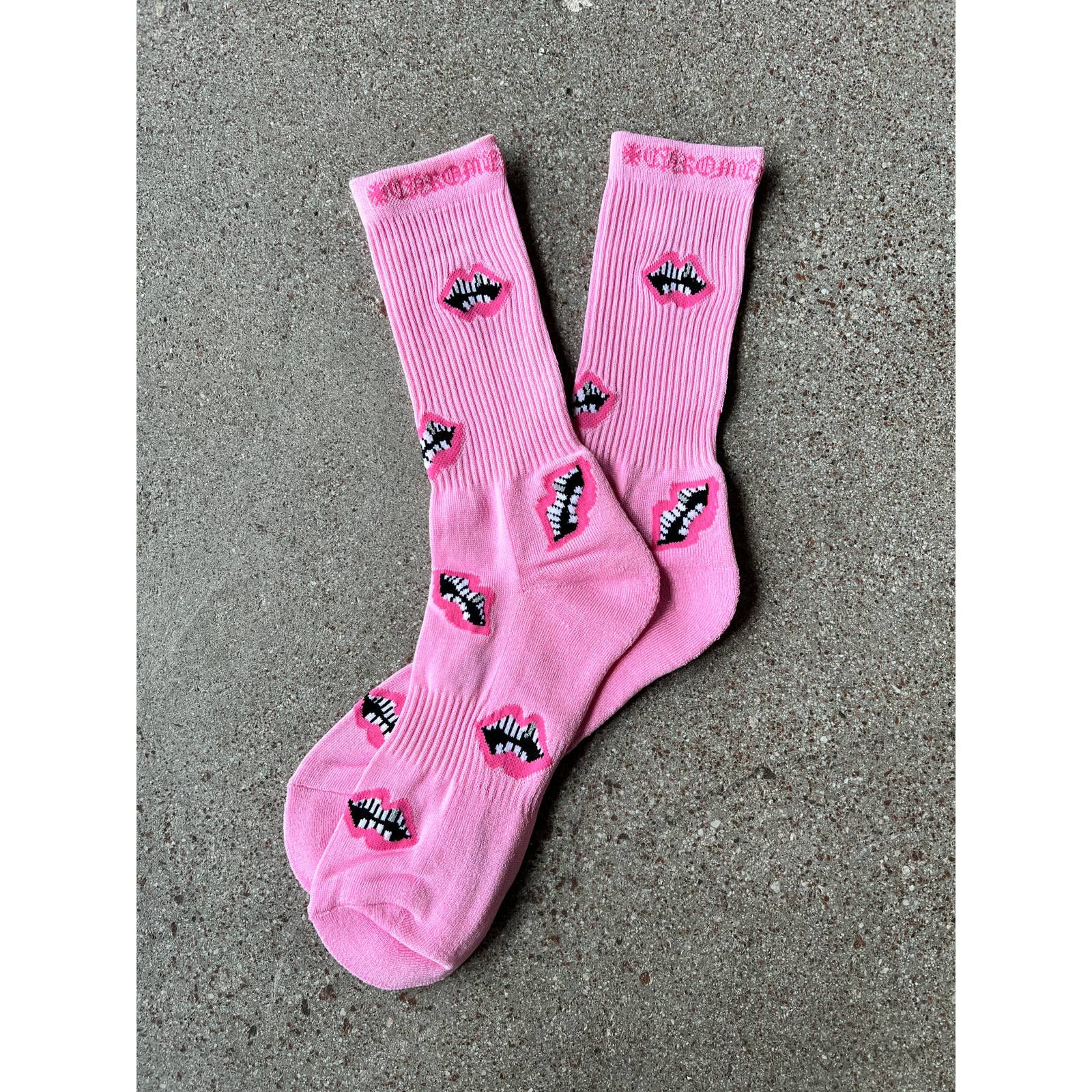 Pre-owned Chrome Hearts Matty Boy Chomper Socks In Pink | ModeSens