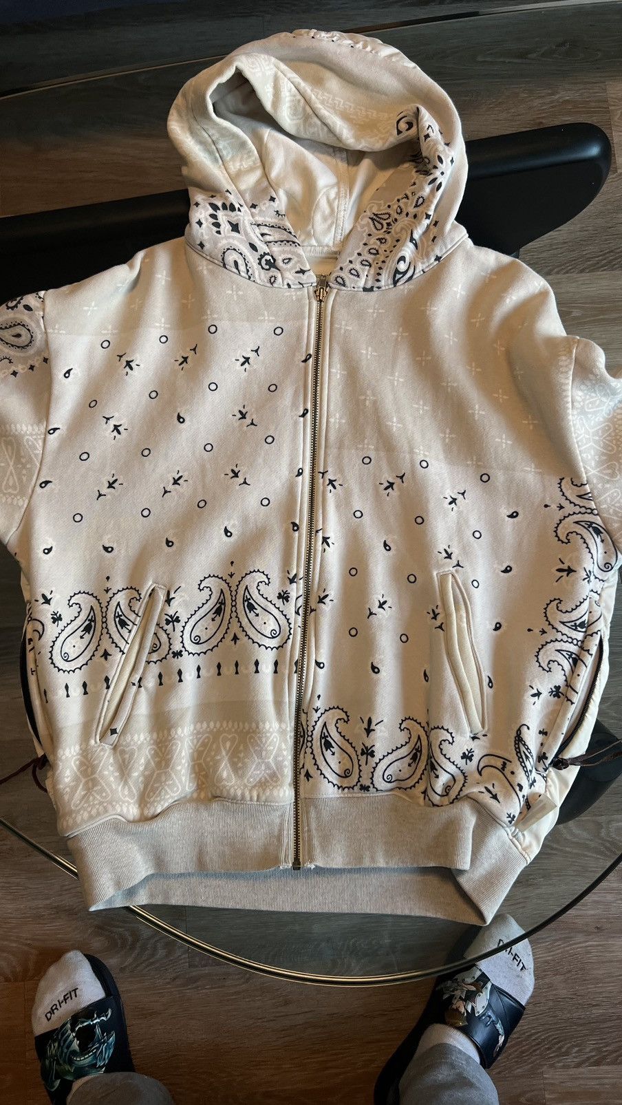 Kapital Kapital Kountry Kapital Half Quilted Bandana Zip Up Hoodie Grailed