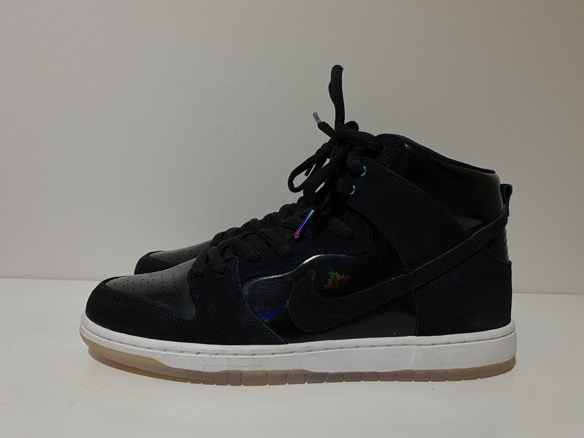 Nike Nike Sb Zoom Dunk High Pro Iridescent Black/Black-White Size US 12 / EU 45 - 1 Thumbnail