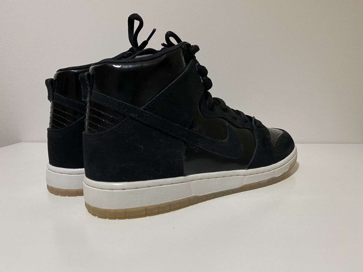 Nike Nike Sb Zoom Dunk High Pro Iridescent Black/Black-White Size US 12 / EU 45 - 3 Thumbnail