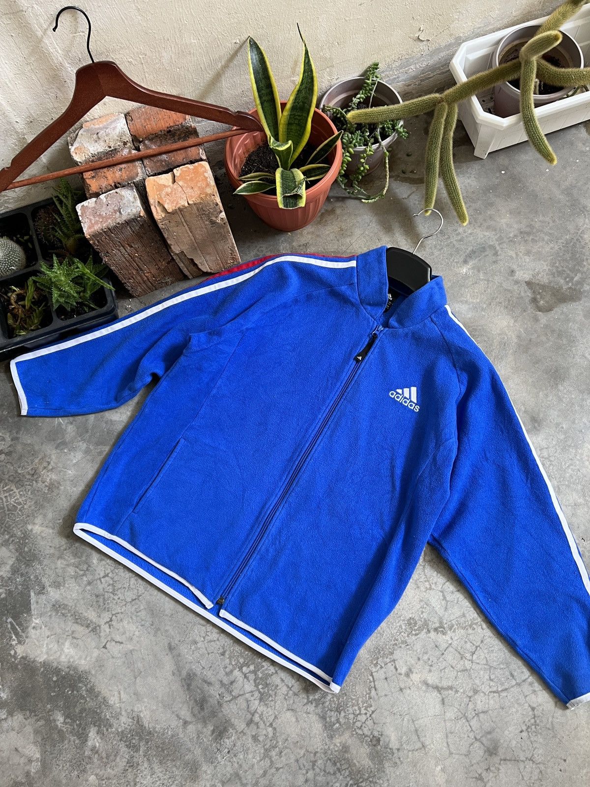 Adidas × Vintage STEALS 💙 Adidas 3 Stripes Fleece Jacket Size US M / EU 48-50 / 2 - 4 Thumbnail