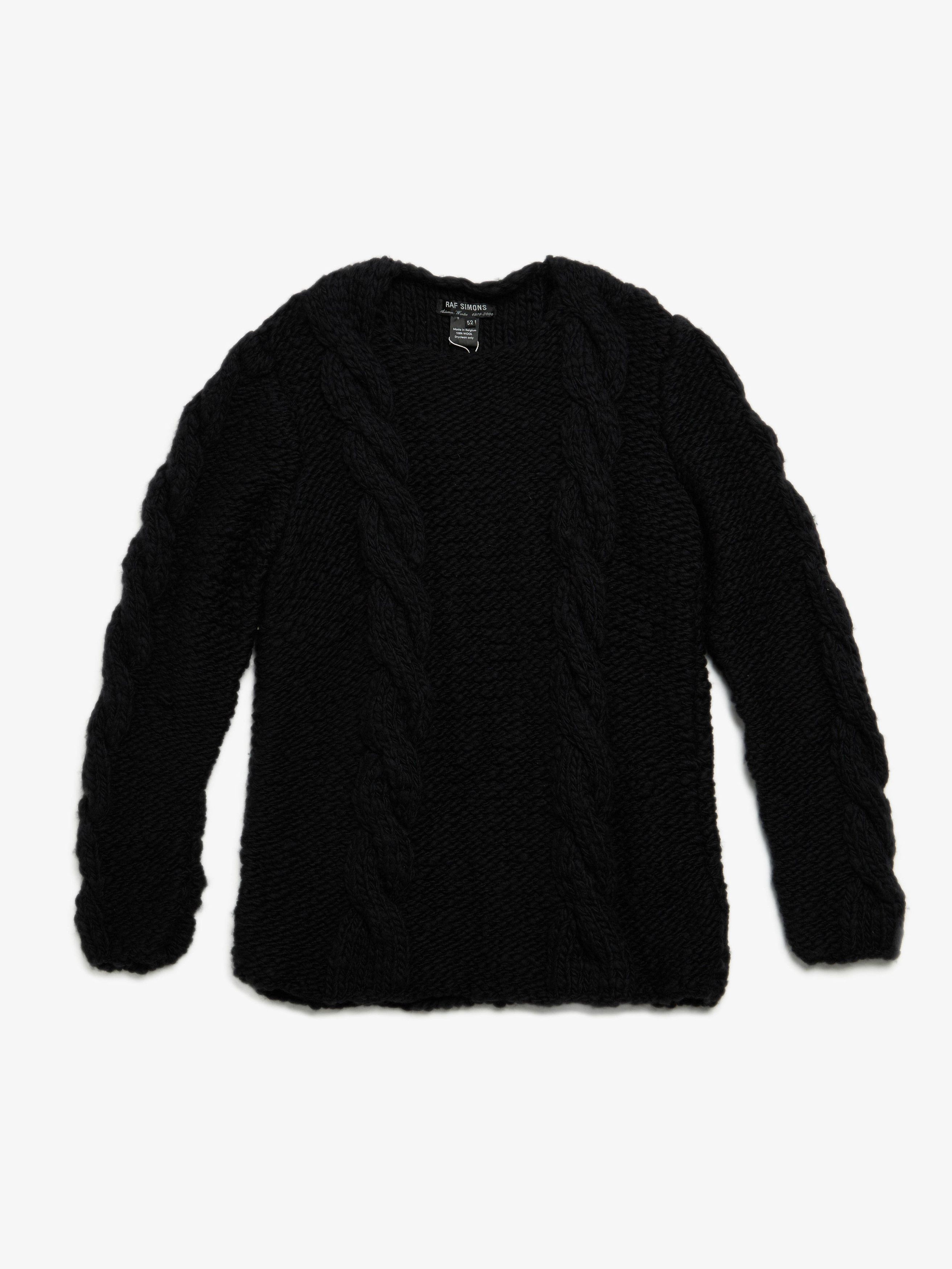 Raf Simons Navy Blue Knitted Woolen Sweater Size US L / EU 52-54 / 3 - 1 Thumbnail